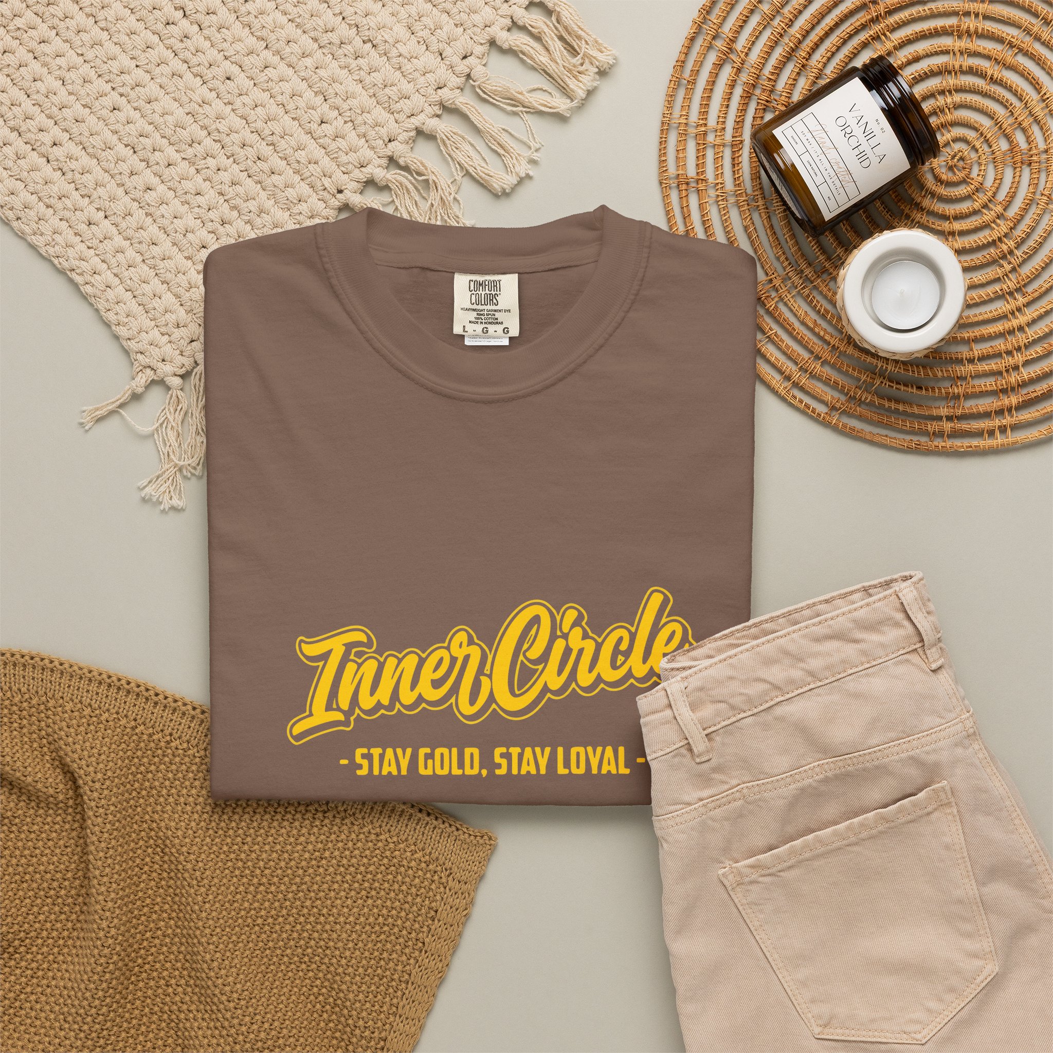 Inner Circle T-Shirt — "Stay Gold. Stay Loyal." Vintage Brown Graphic Tee - Image 5