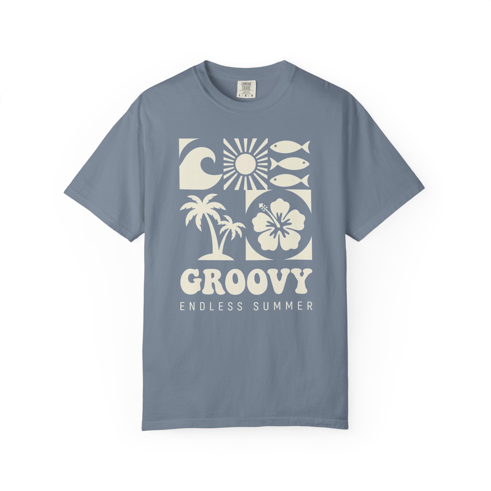 Groovy Endless Summer T-Shirt — Retro Beach Palm Tree Hibiscus Tee