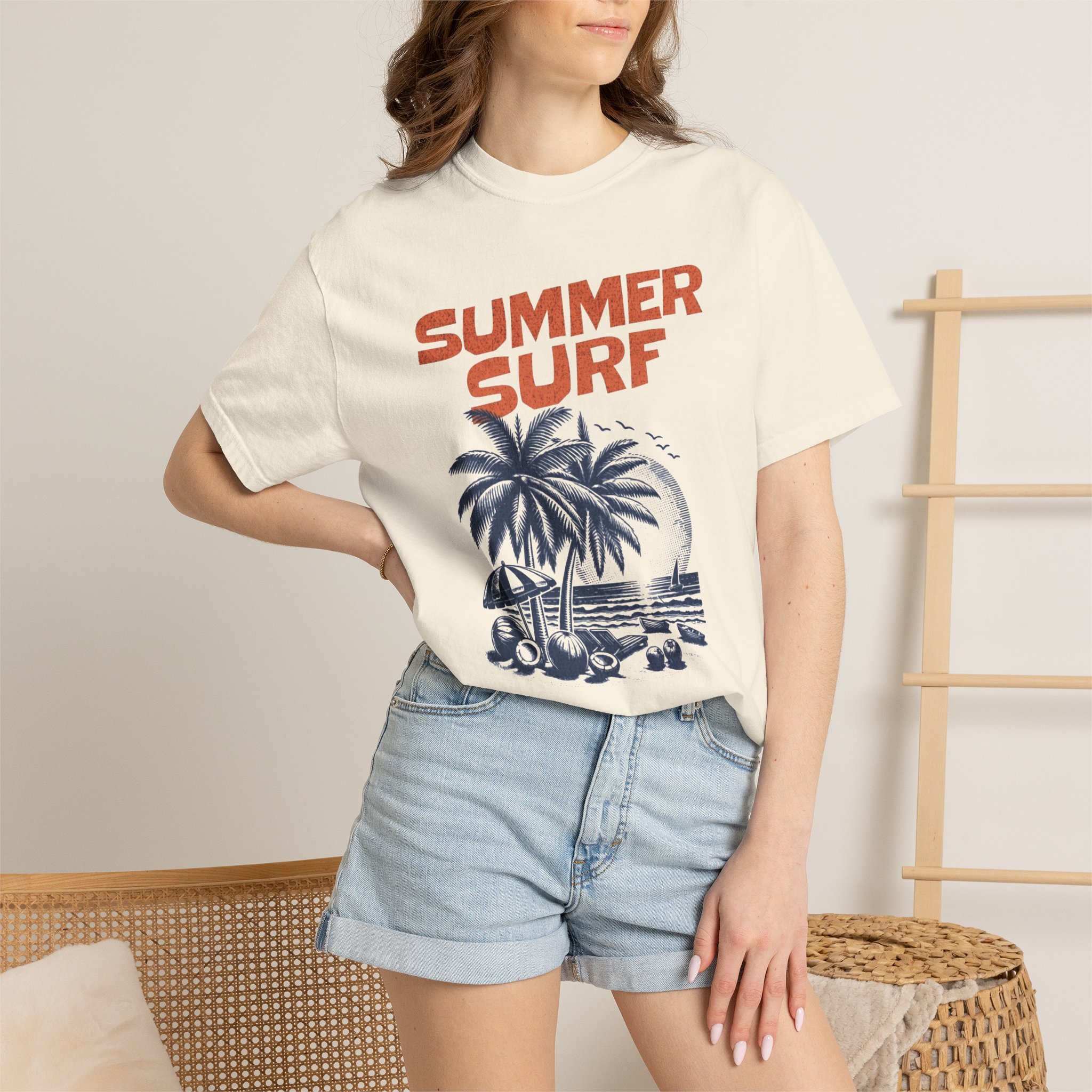 Summer Surf T-Shirt — Vintage Palm Tree Beach Graphic Tee - Image 4