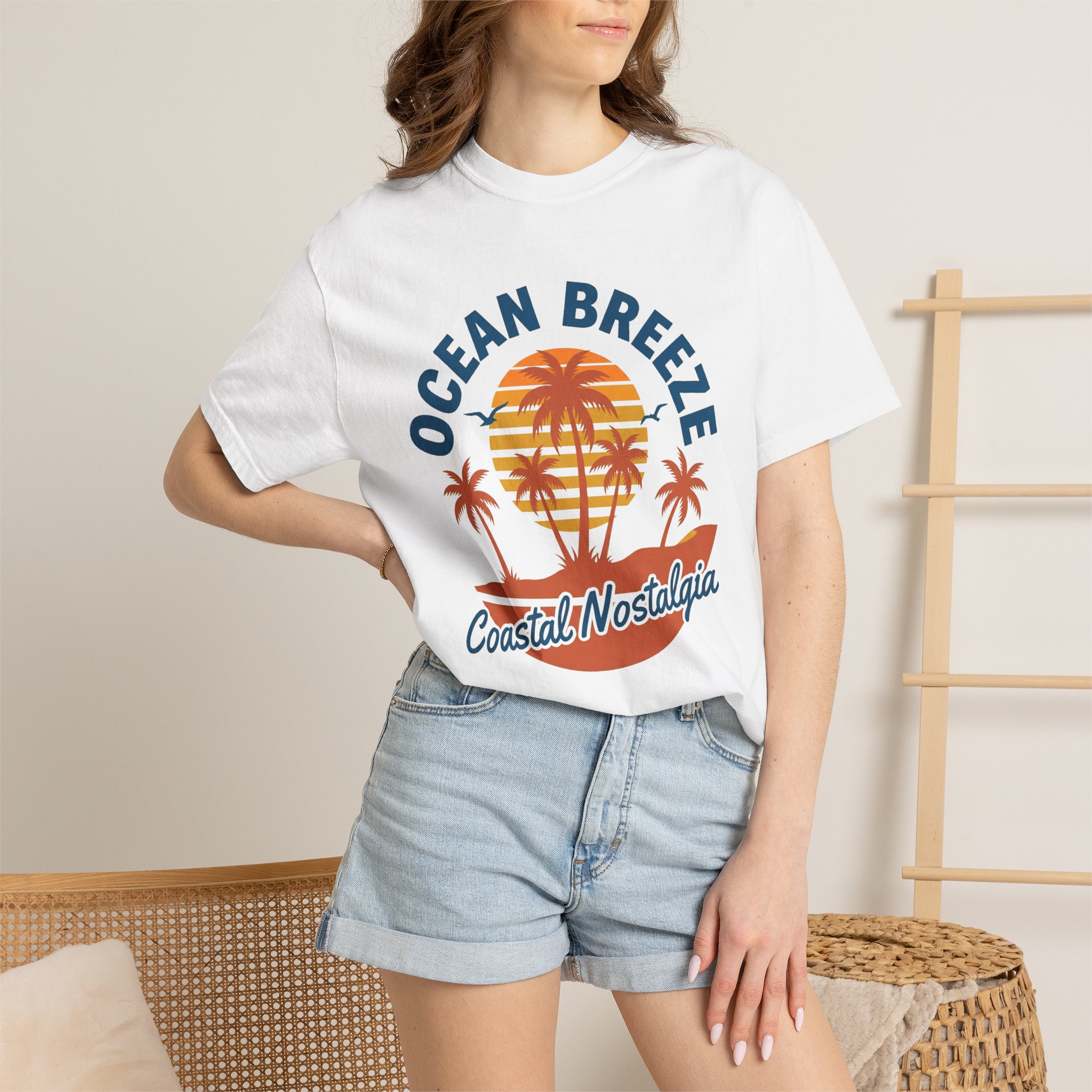 Ocean Breeze Coastal Nostalgia T-Shirt — Vintage Palm Beach Tee - Image 4