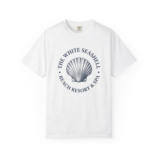 Seashell Beach Resort T-Shirt — “The White Seashell” Vintage Coastal Tee