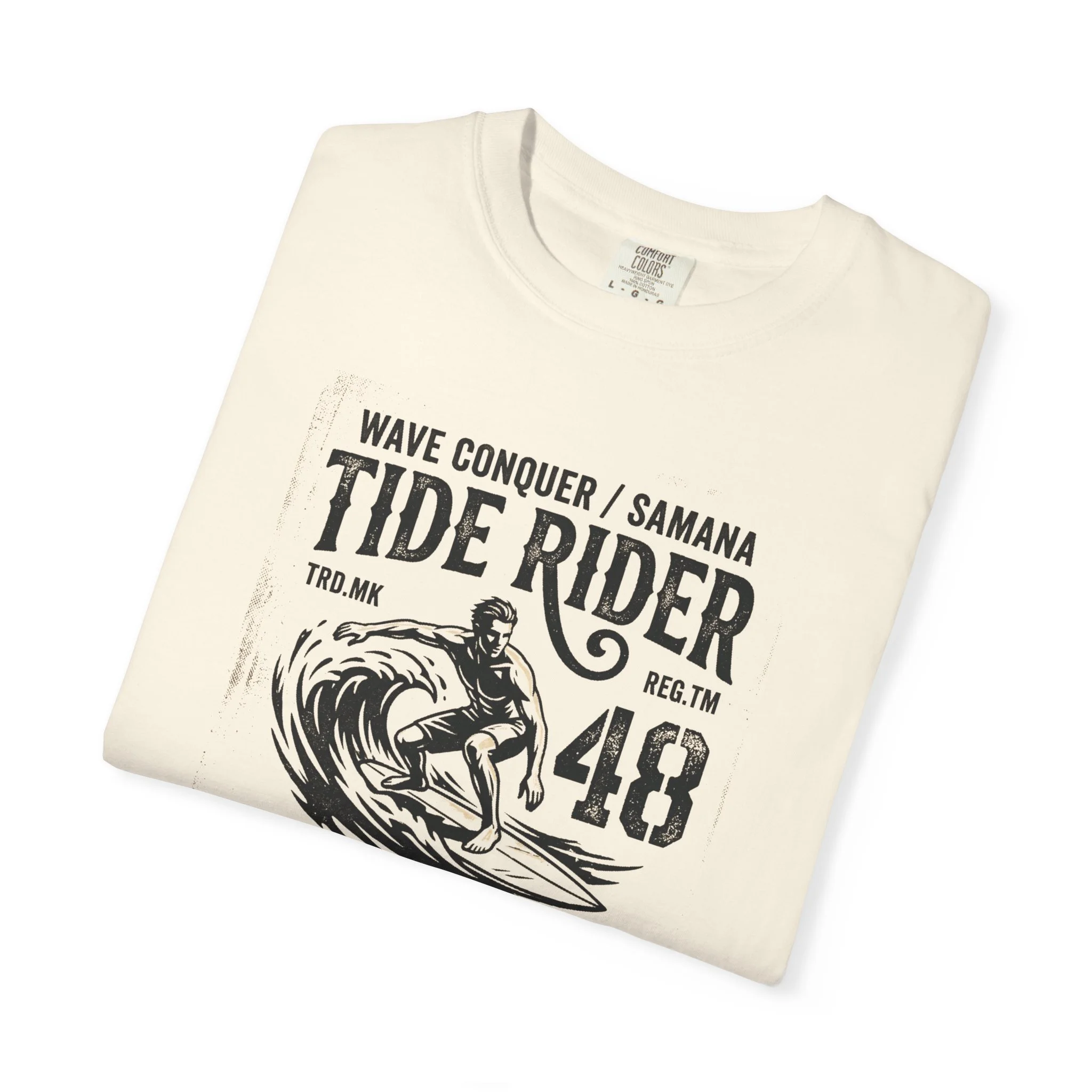 Tide Rider Surf Tee — "Blue Paradise" Vintage Wave Graphic - Image 3