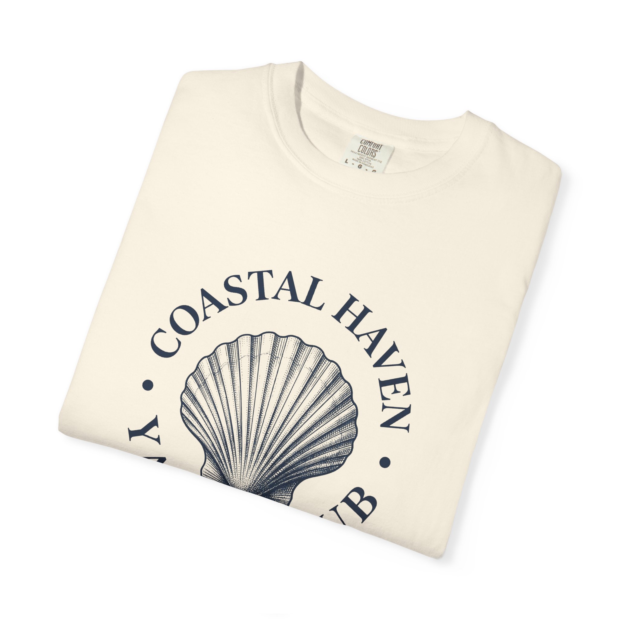 Coastal Haven Yacht Club T-Shirt — Nautical Shell Graphic Tee - Image 3