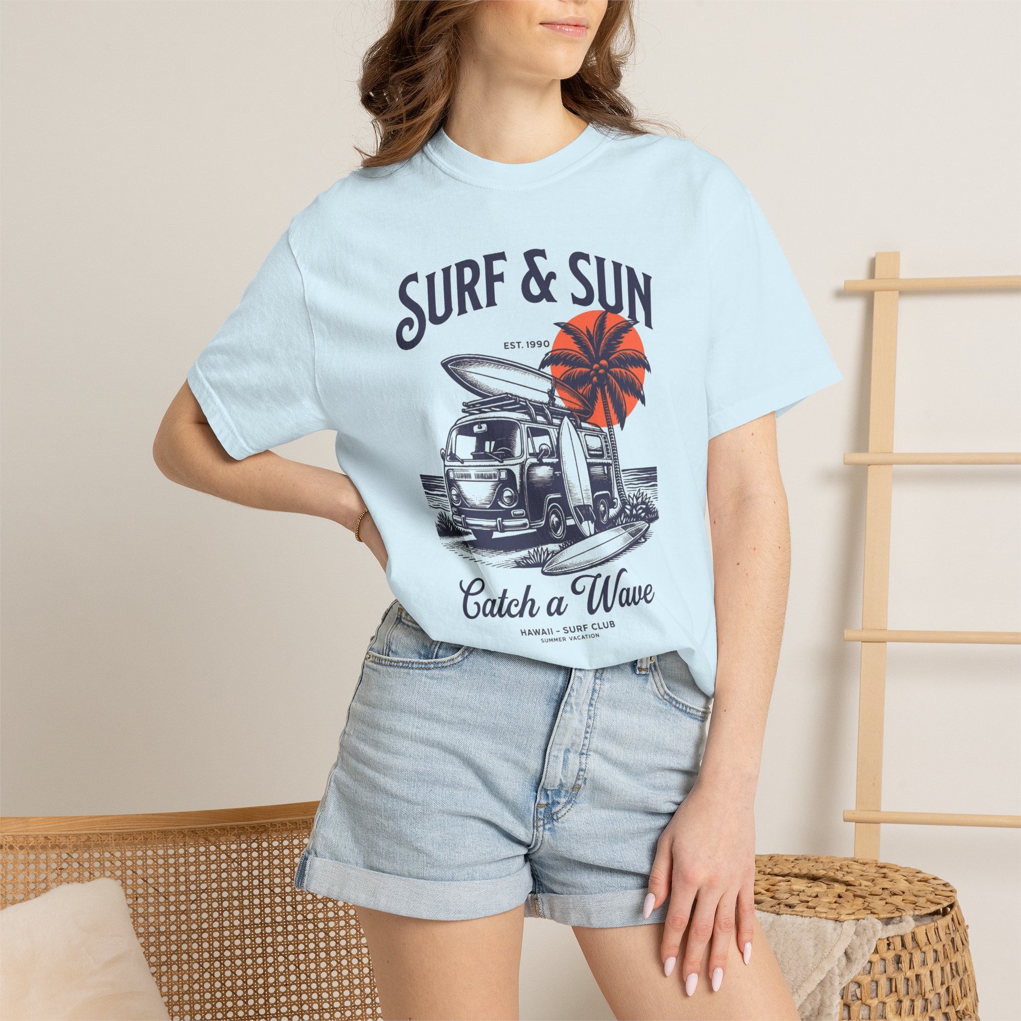 Surf & Sun Tee — Catch a Wave Vintage Van Surf T-Shirt - Image 4