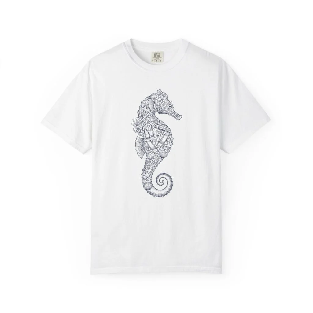 Seahorse Illustration T-Shirt