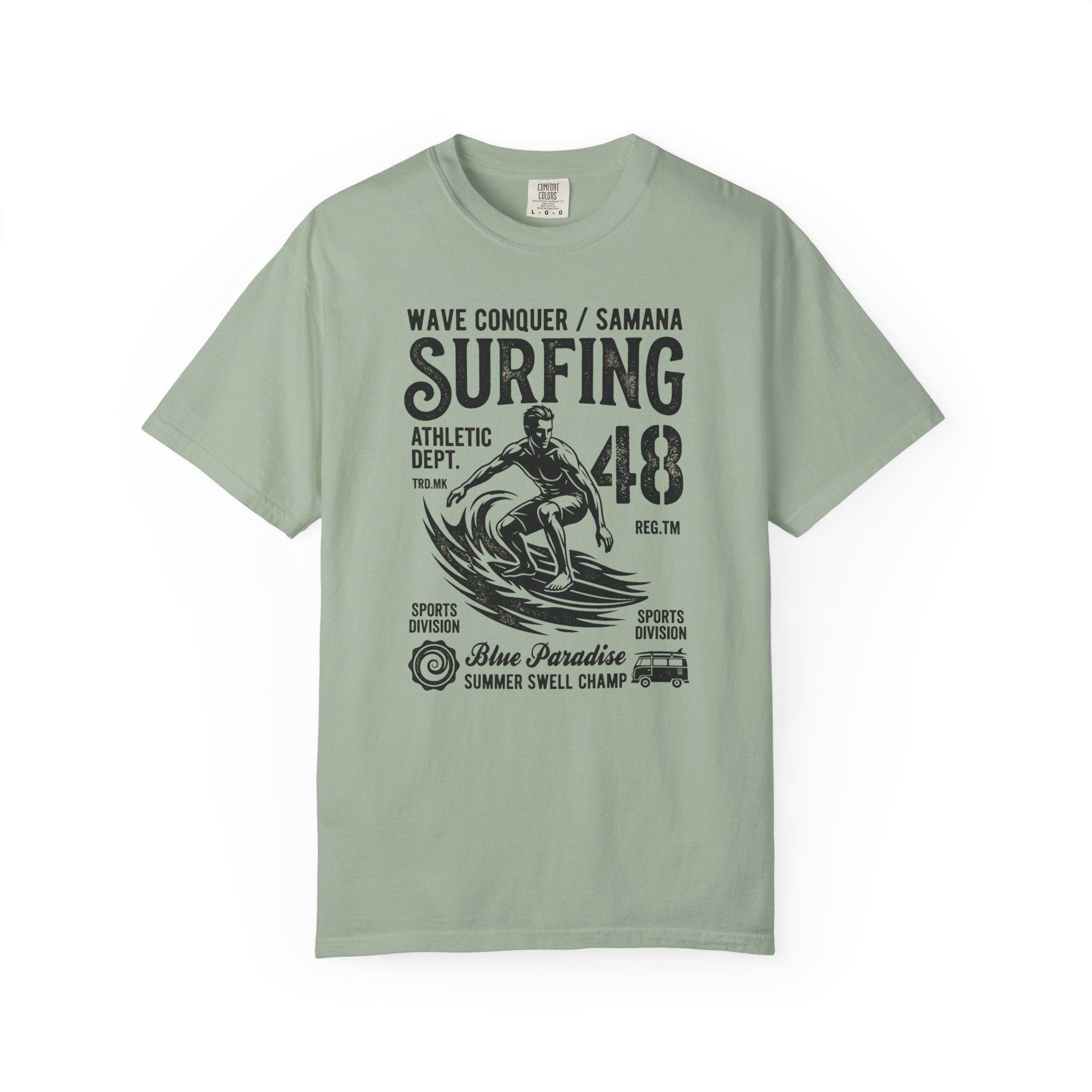 Surfing 48, wave conquer, Graphic T-Shirt — Vintage Wave Rider Tee