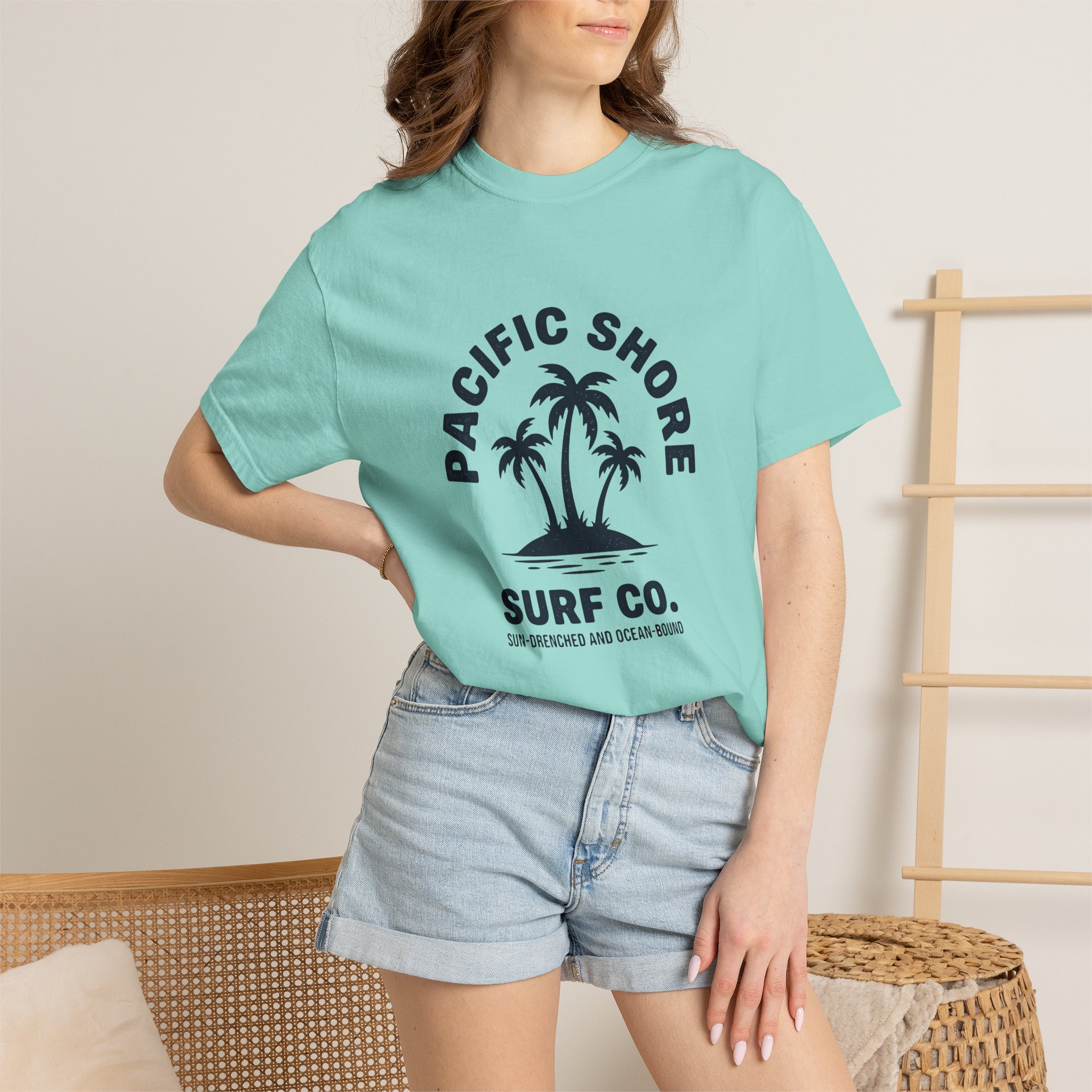 Pacific Shore Surf Co. T-Shirt — Beach Palm Island Graphic Tee - Image 4