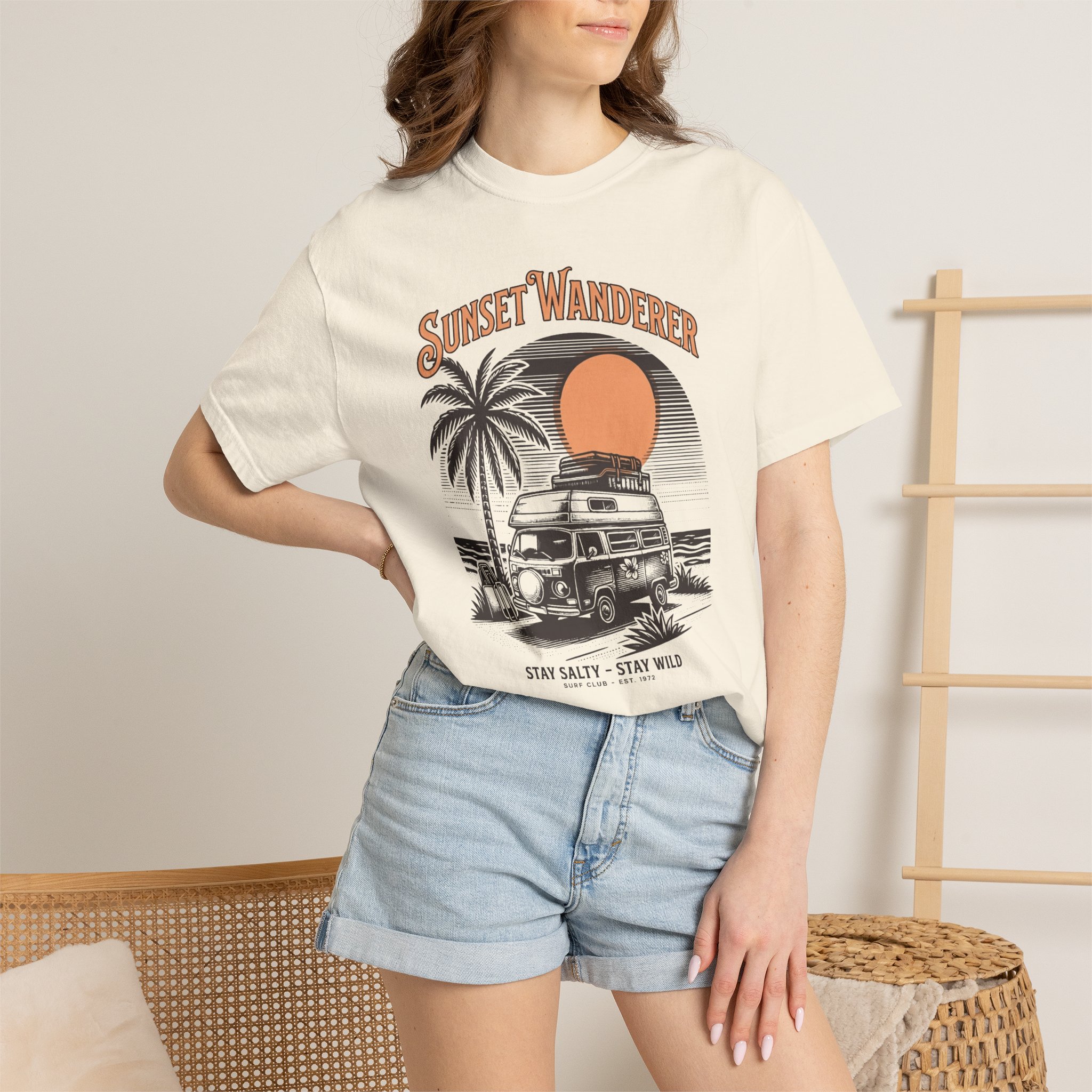 Sunset Wanderer Van T-Shirt — "Stay Salty • Stay Wild" Beach Tee - Image 4