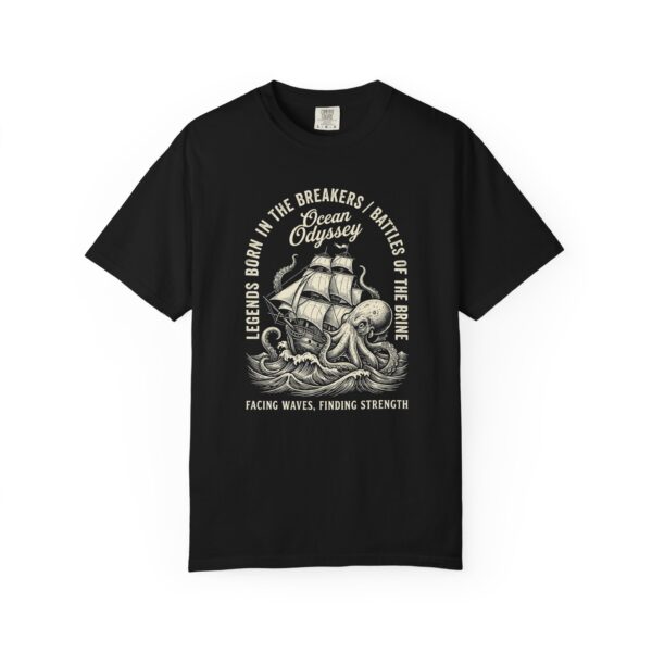 Ocean Odissey, Nautical Ship & Octopus Graphic T-Shirt