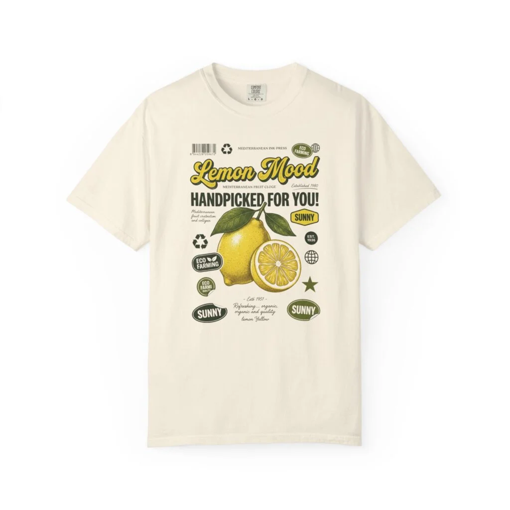 Lemon Mood T-Shirt — "Handpicked For You" Vintage Fruit Graphic Tee