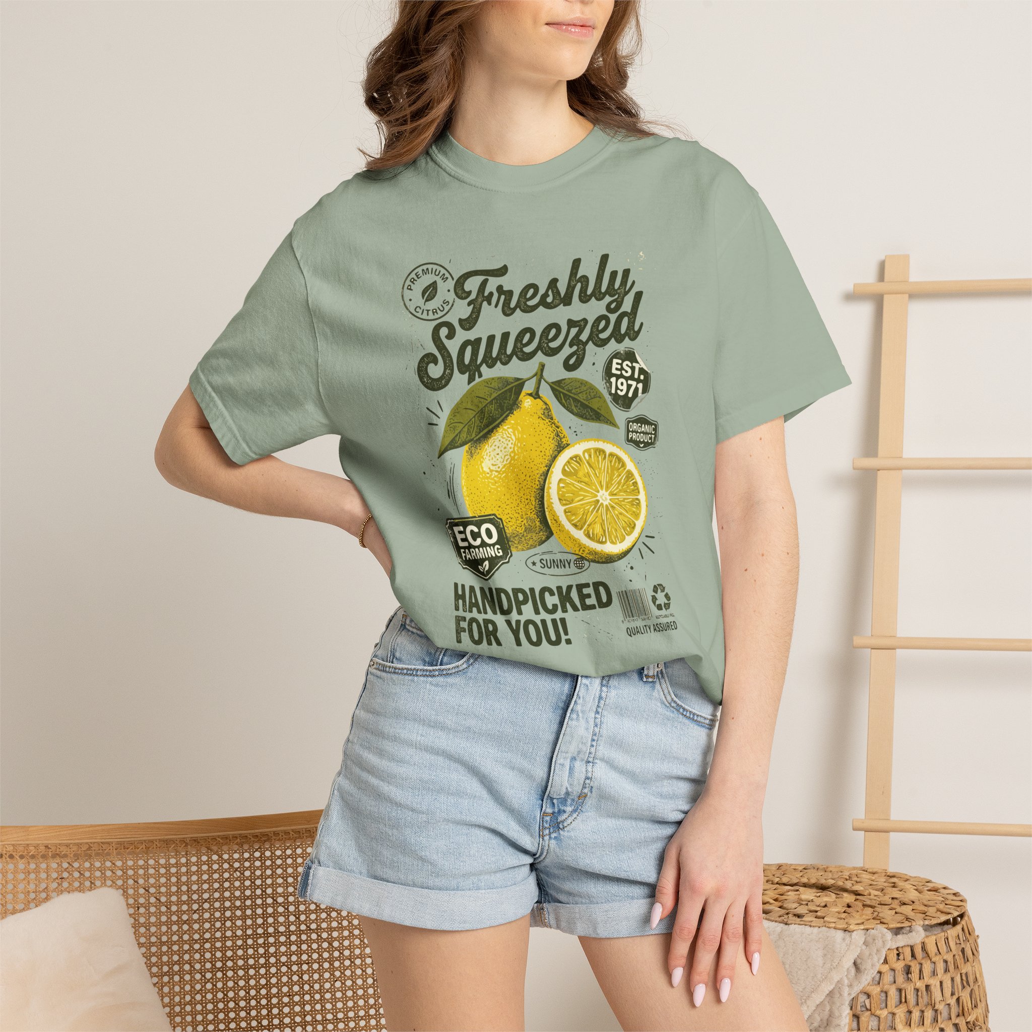 Freshly Squeezed Lemon T-Shirt — Eco Handpicked Vintage Citrus Tee - Image 4