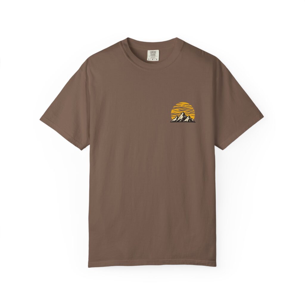 Highland Heritage Outdoor T-Shirt — Mountain Sunset Graphic