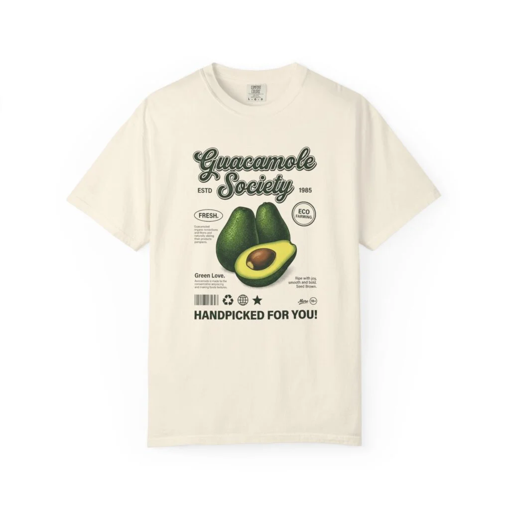 Guacamole Society T-Shirt — Handpicked Avocado Graphic Tee