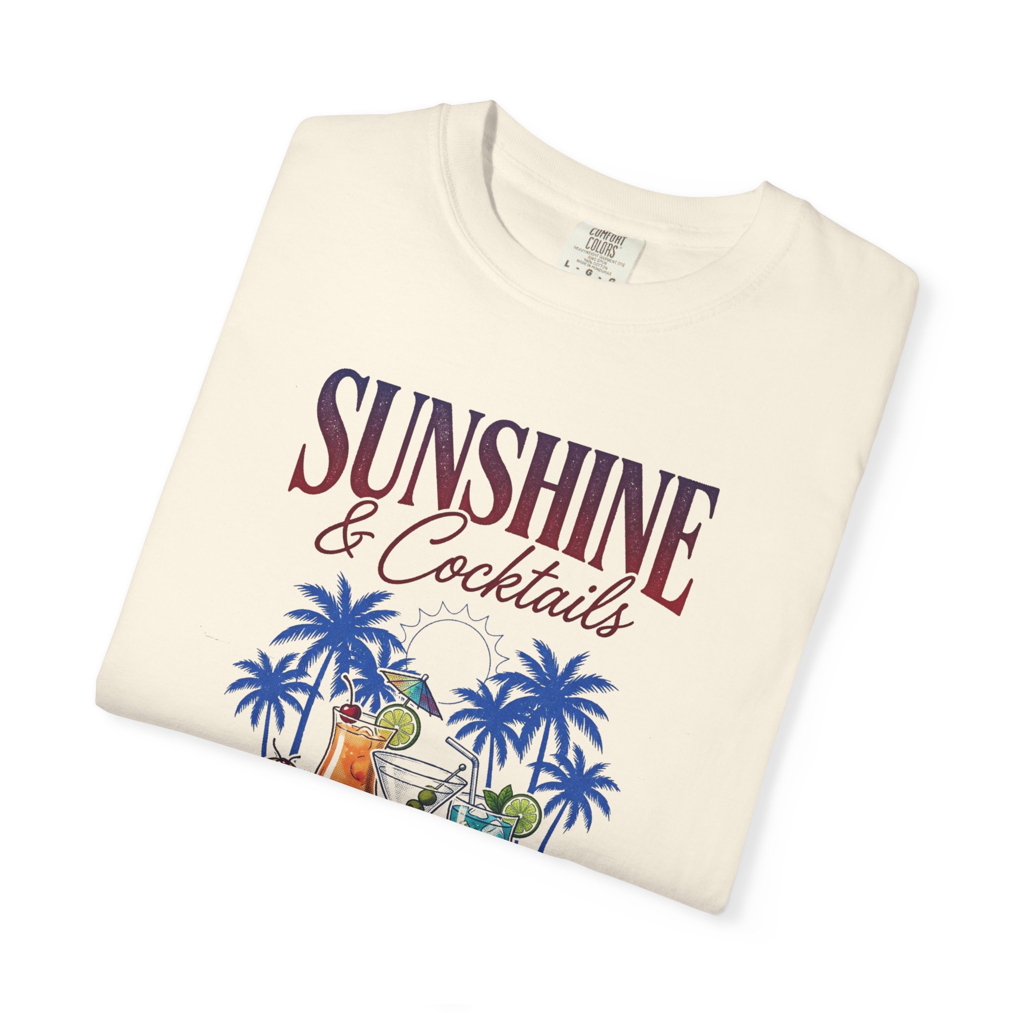 Sunshine & Cocktails T-Shirt – Waterside Bistro Retro Beach Tee - Image 3