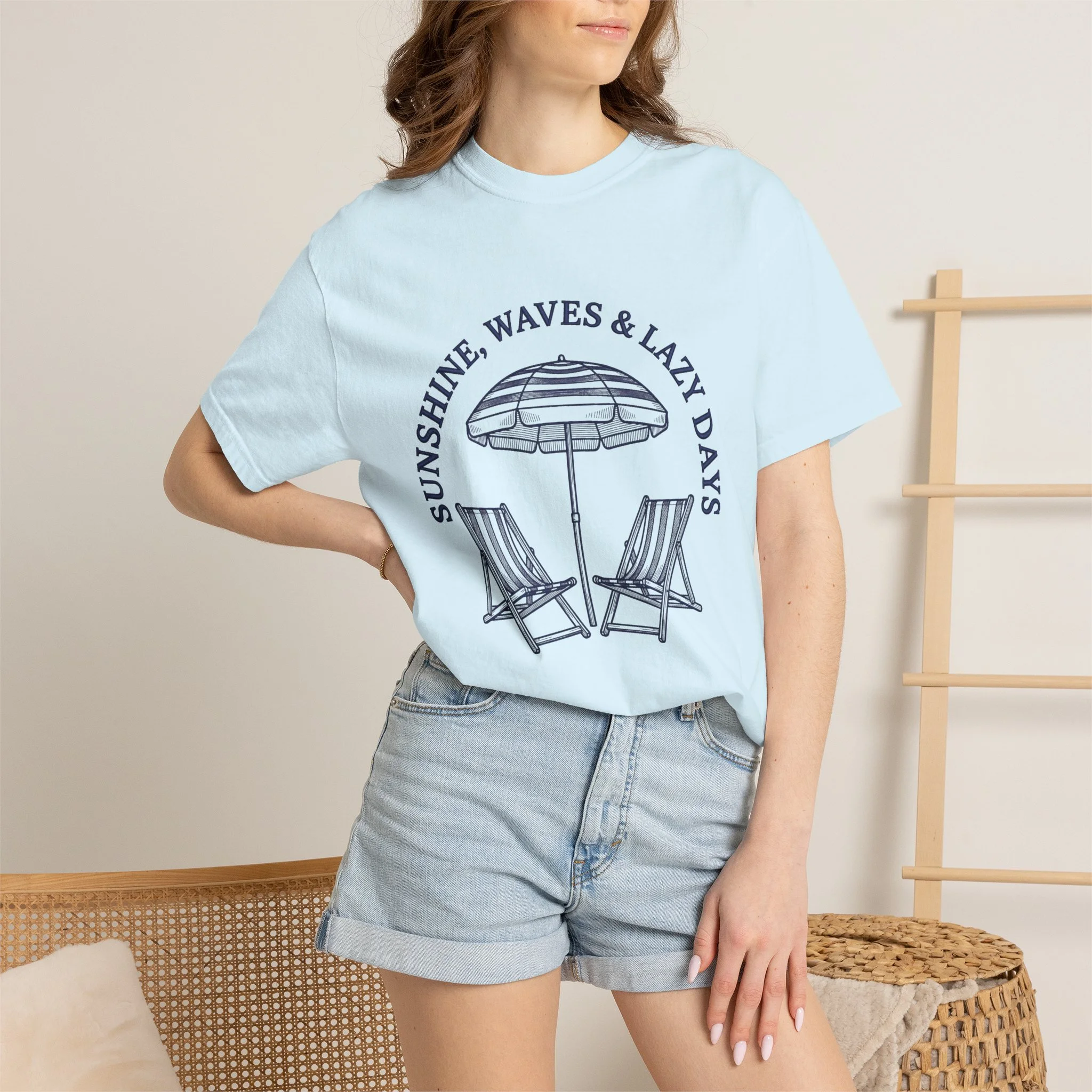 Beach Chair T-Shirt — "Sunshine, Waves & Lazy Days" Summer Tee - Image 4