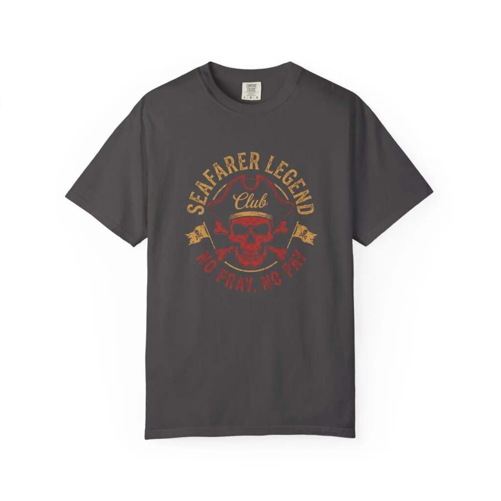 Seafarer Legend Club T-Shirt — Skull Nautical Tee (“No Port, No Pity”)