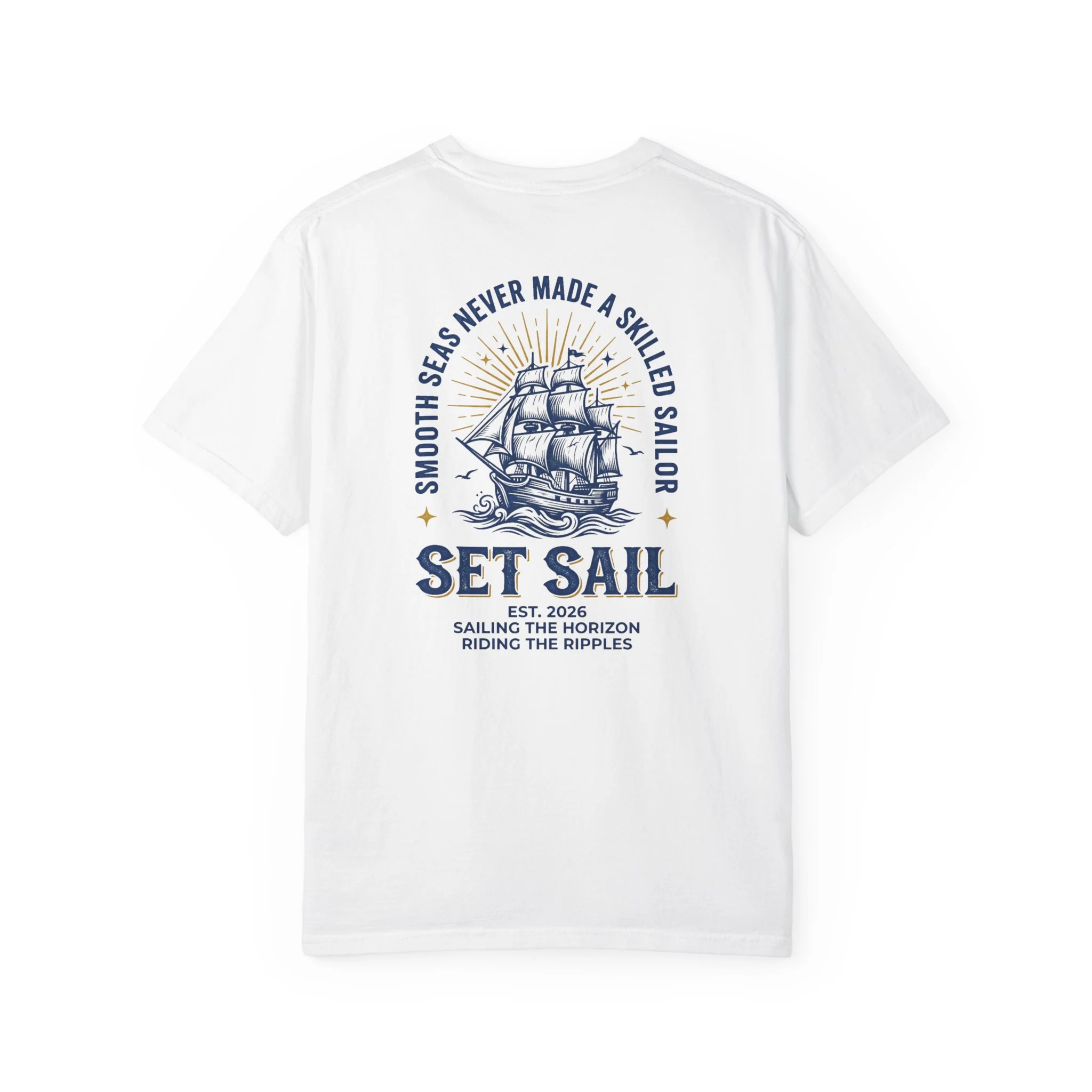 Set Sail Nautical T-Shirt — 'Set Sail' Ship Graphic Tee - Image 2