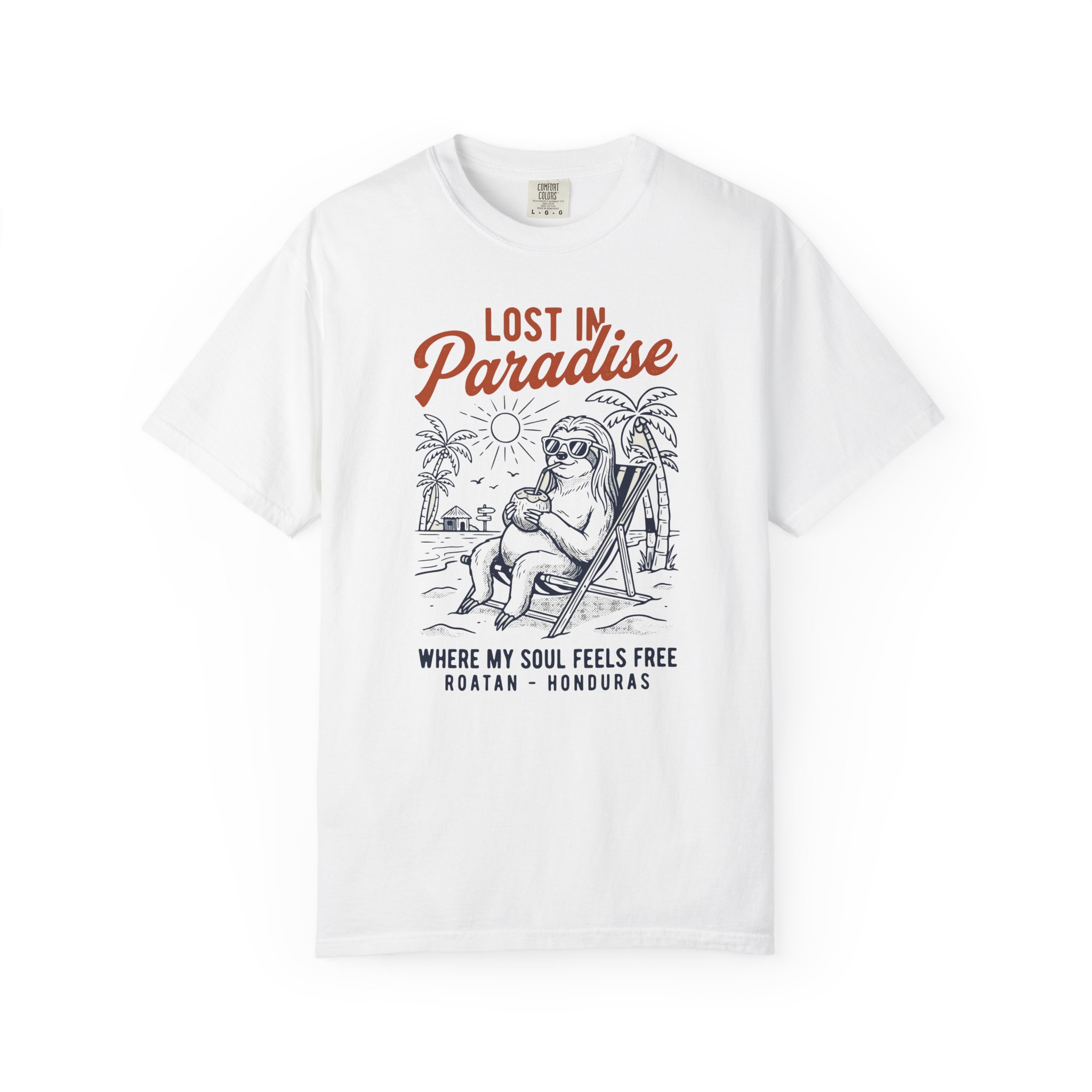 Lost in Paradise T-Shirt — Roatán Honduras Beach Graphic Tee