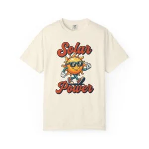 Solar Power Graphic T-Shirt — Retro Sunny Skateboard Design