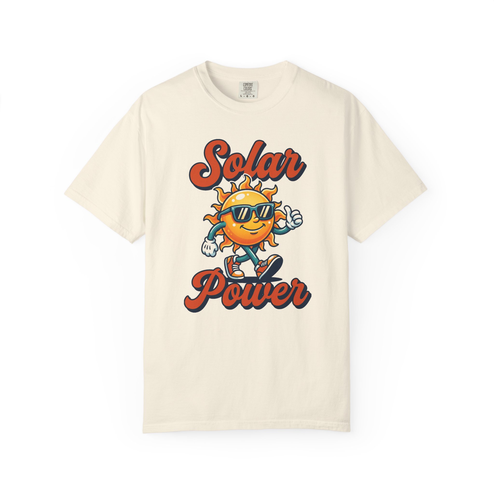 Solar Power Graphic T-Shirt — Retro Sunny Skateboard Design