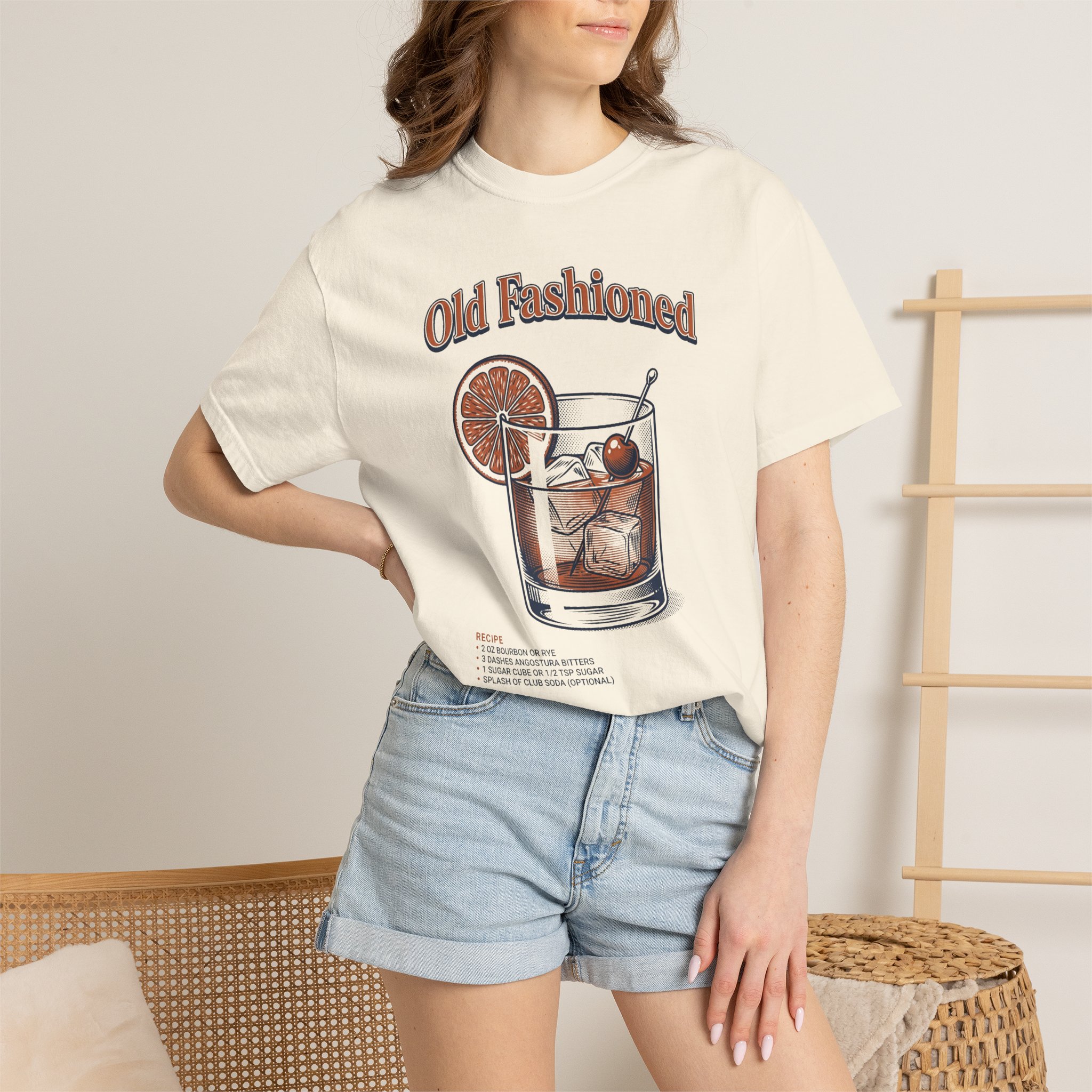 Old Fashioned Cocktail T-Shirt — Retro Whiskey Drink Graphic Tee - Image 4