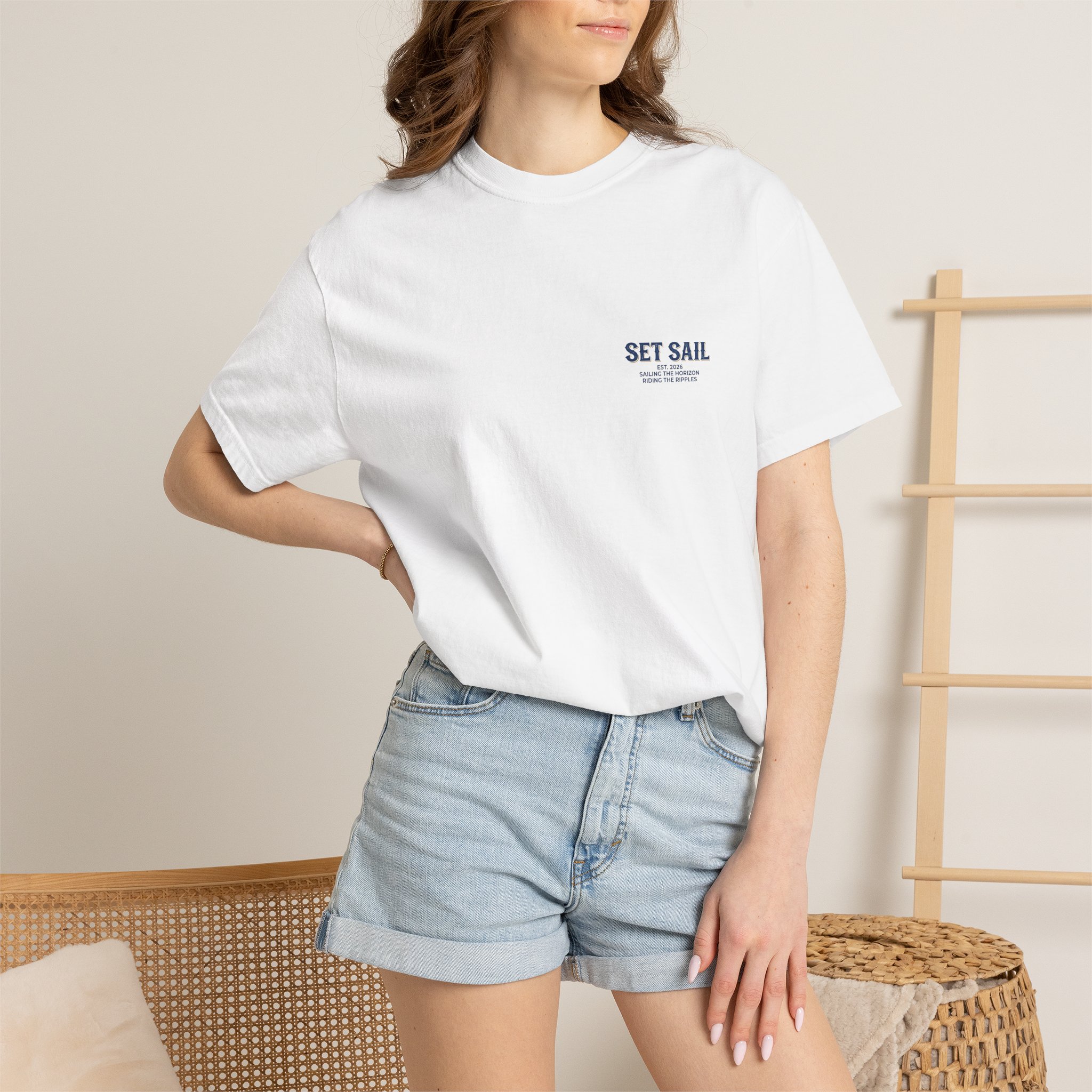 Set Sail Nautical T-Shirt — 'Set Sail' Ship Graphic Tee - Image 4