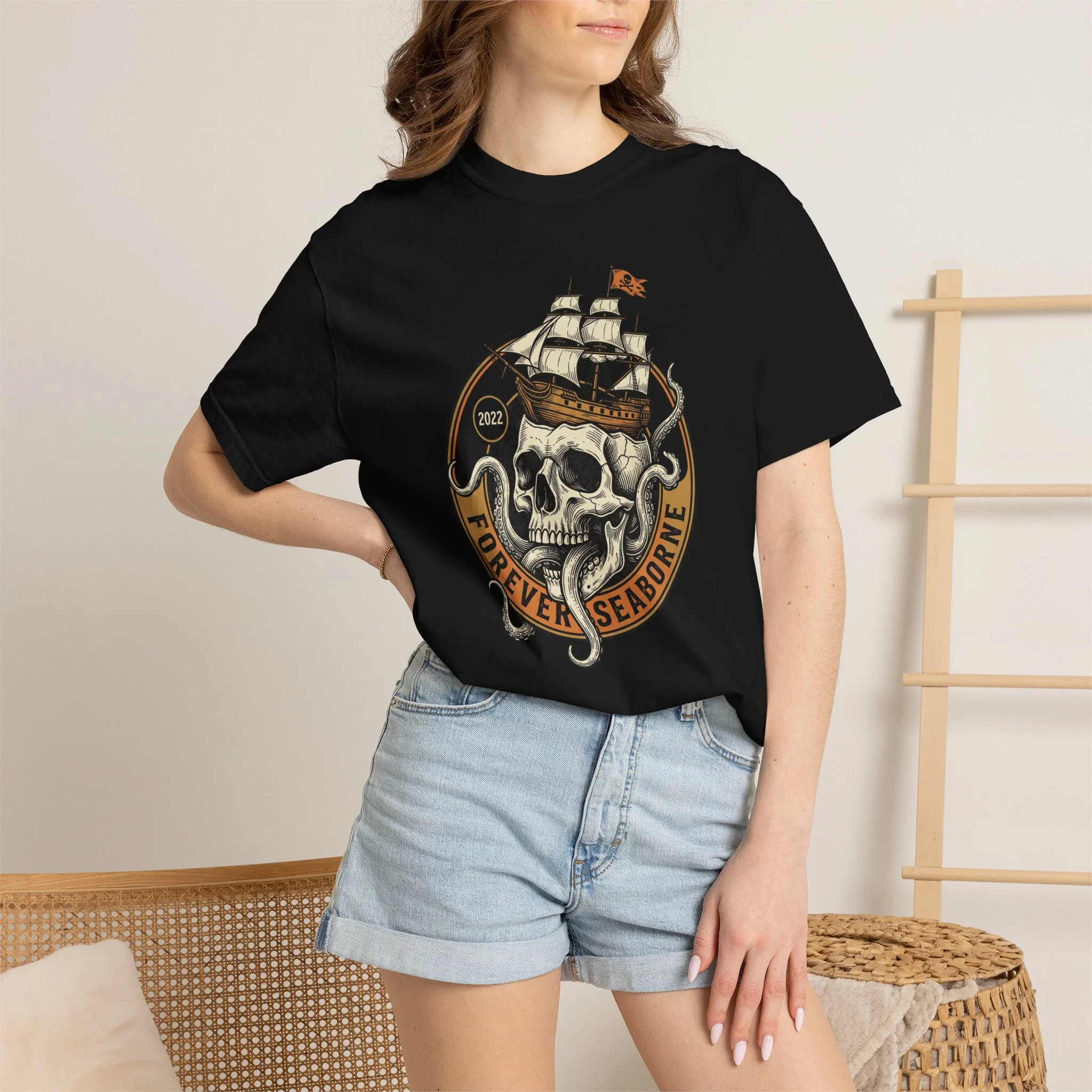 Forever Seaborne Skull Ship T-Shirt - Image 4