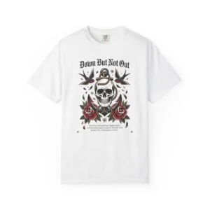 Down But Not Out Skull & Roses T-Shirt