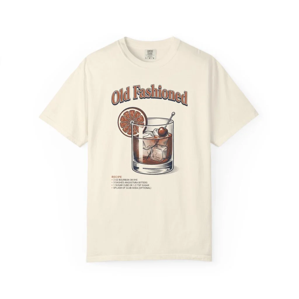 Old Fashioned Cocktail T-Shirt — Retro Whiskey Drink Graphic Tee