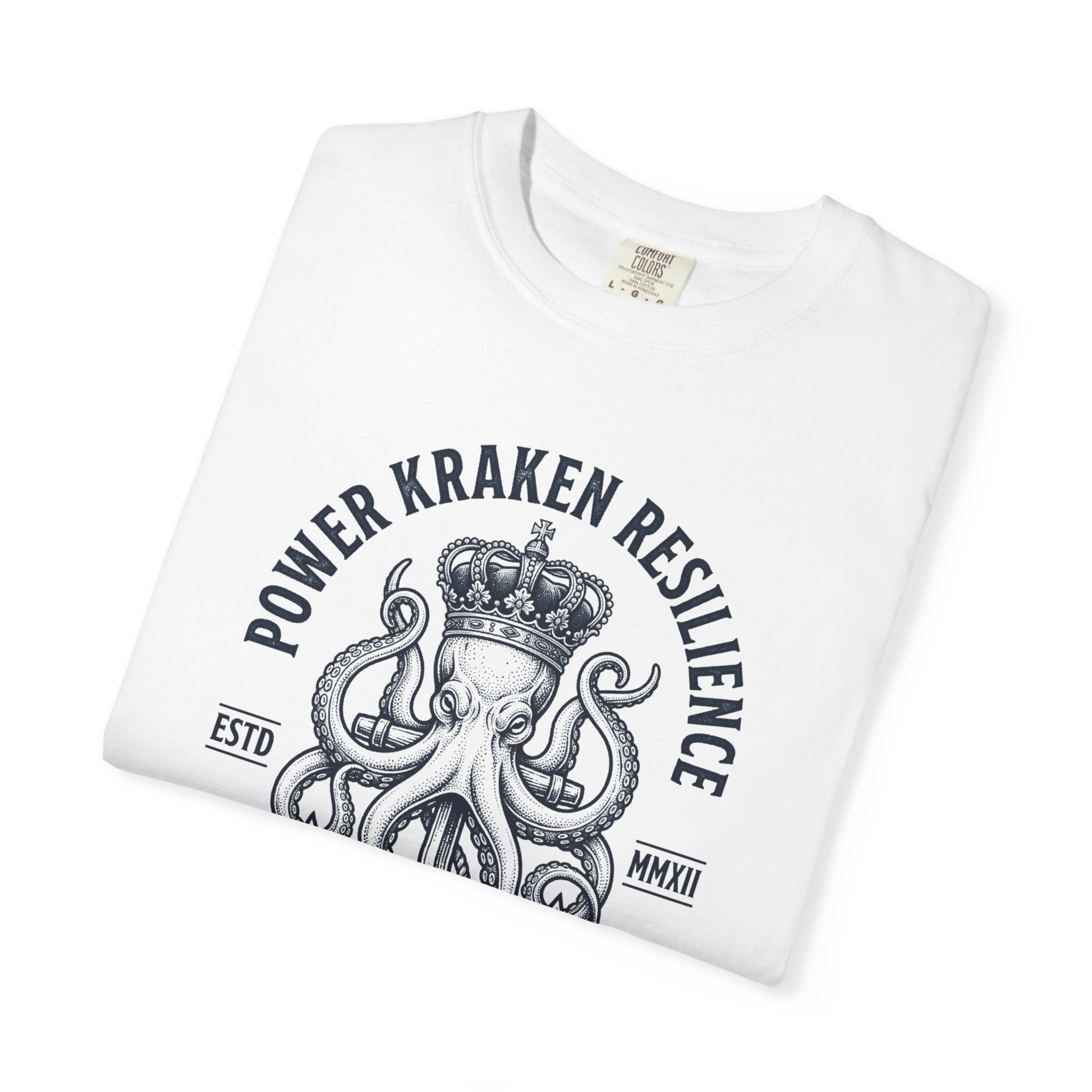 Kraken King T-Shirt — 'Power • Kraken • Resilience' Ocean Graphic Tee - Image 3