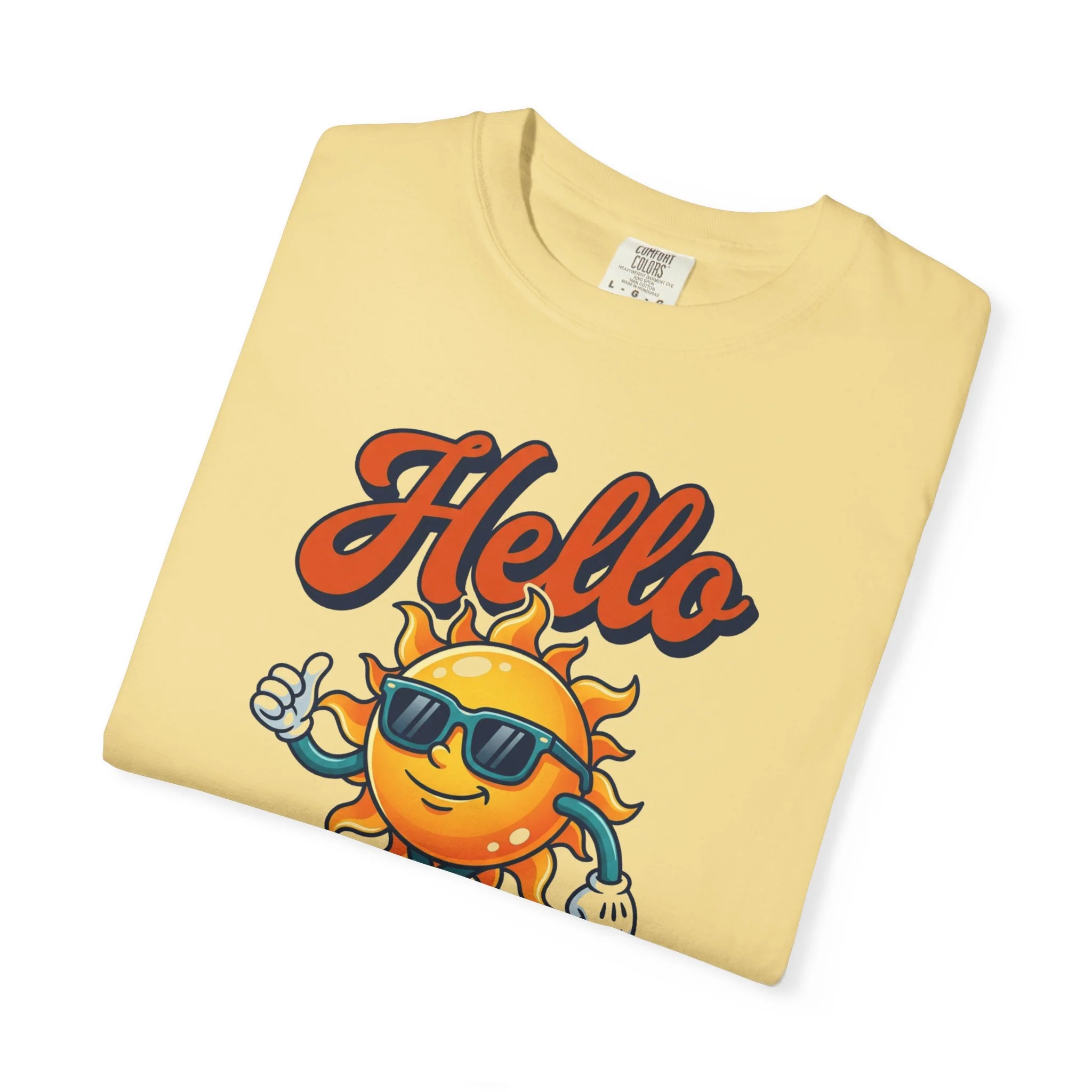 Hello Summer T-Shirt — Retro Sunny Cartoon Graphic Tee for Beach & Vacation - Image 3