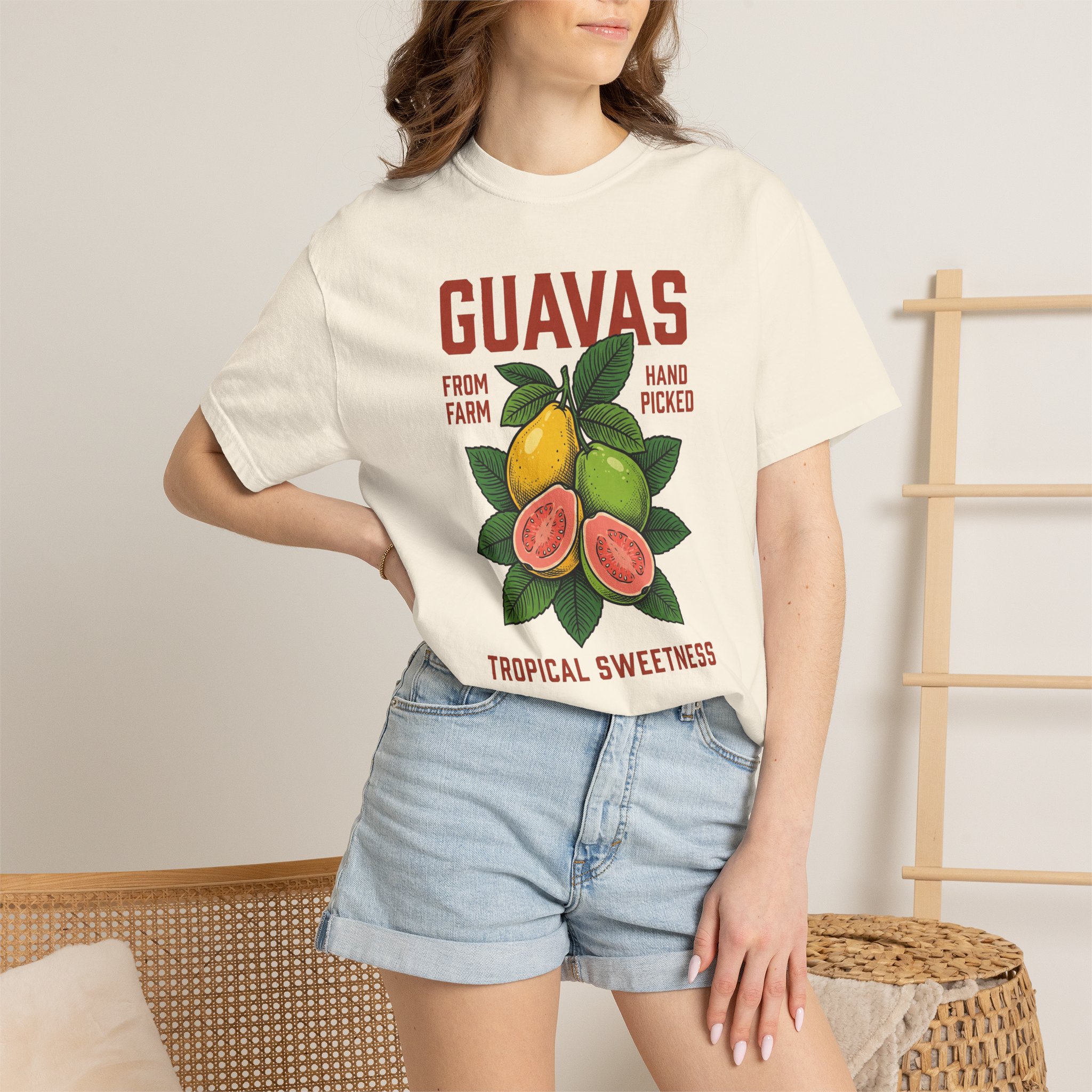 Guavas Tropical Sweetness T-Shirt — Vintage Fruit Graphic Tee - Image 4