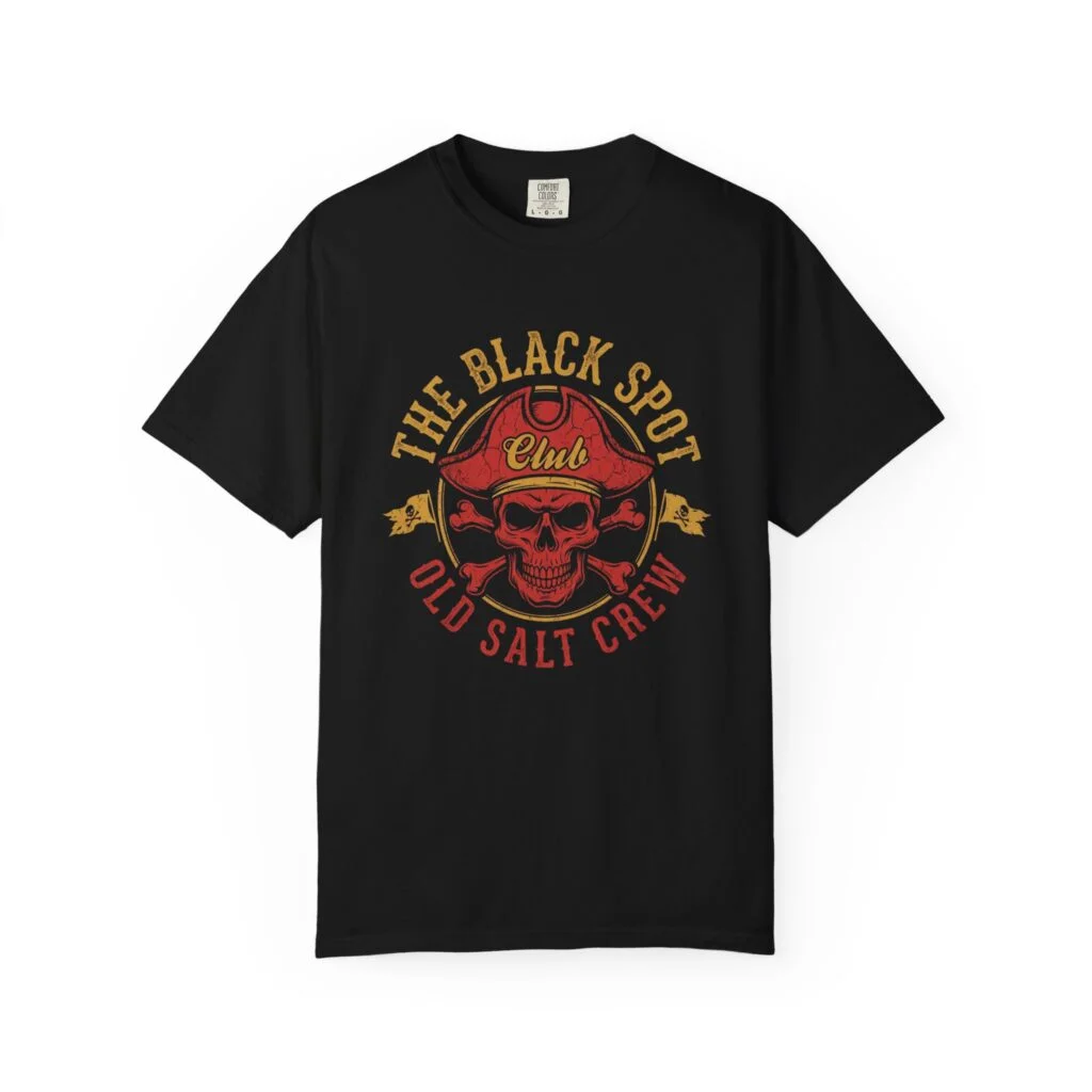 Pirate Skull 'The Black Spot' T‑Shirt — Old Salt Crew Vintage Nautical Tee
