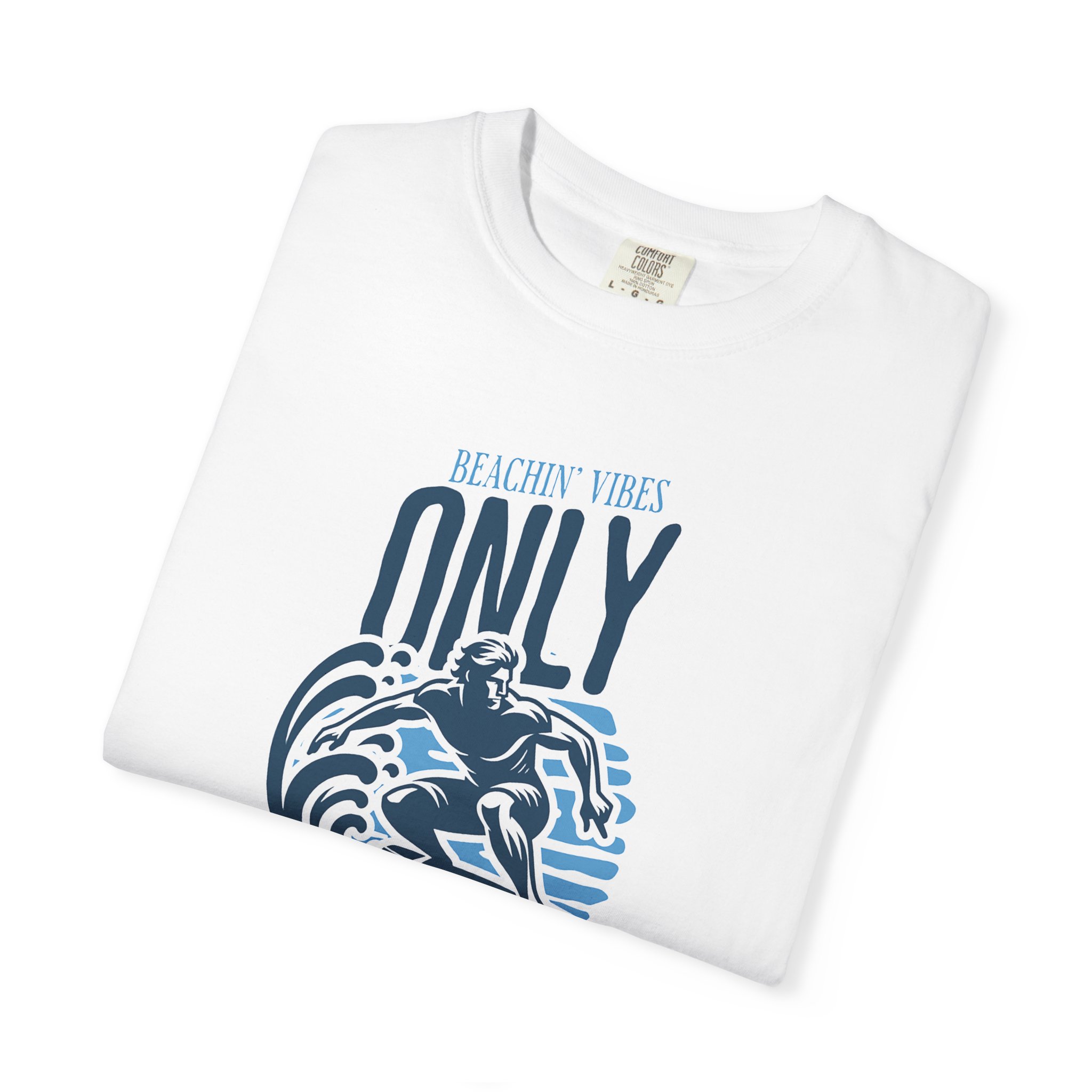 Surfing Tee - "Only Water and Not a Care in Sight" Beach Vibe Graphic T-Shirt - Image 3