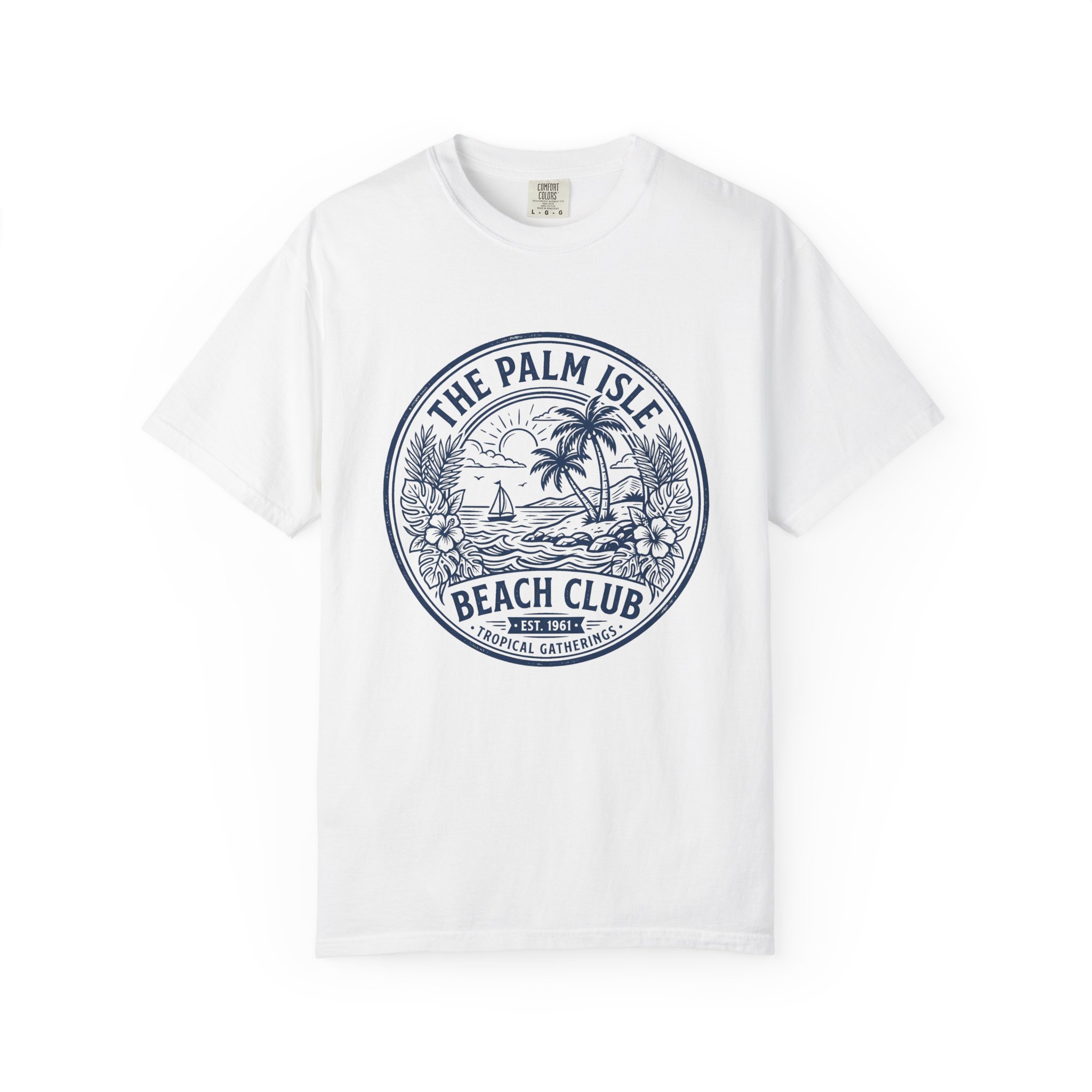 Palm Isle Beach Club T-Shirt — Vintage Coastal Graphic Tee