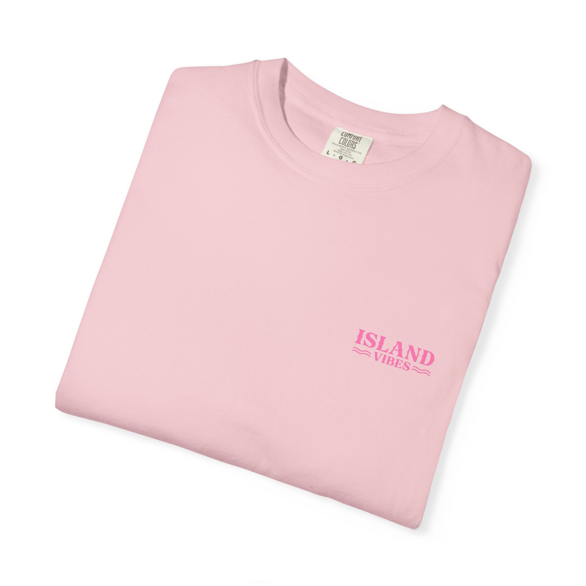 Island Vibes Tee — Pink Palm Tree Tropical Beach T-Shirt - Image 3