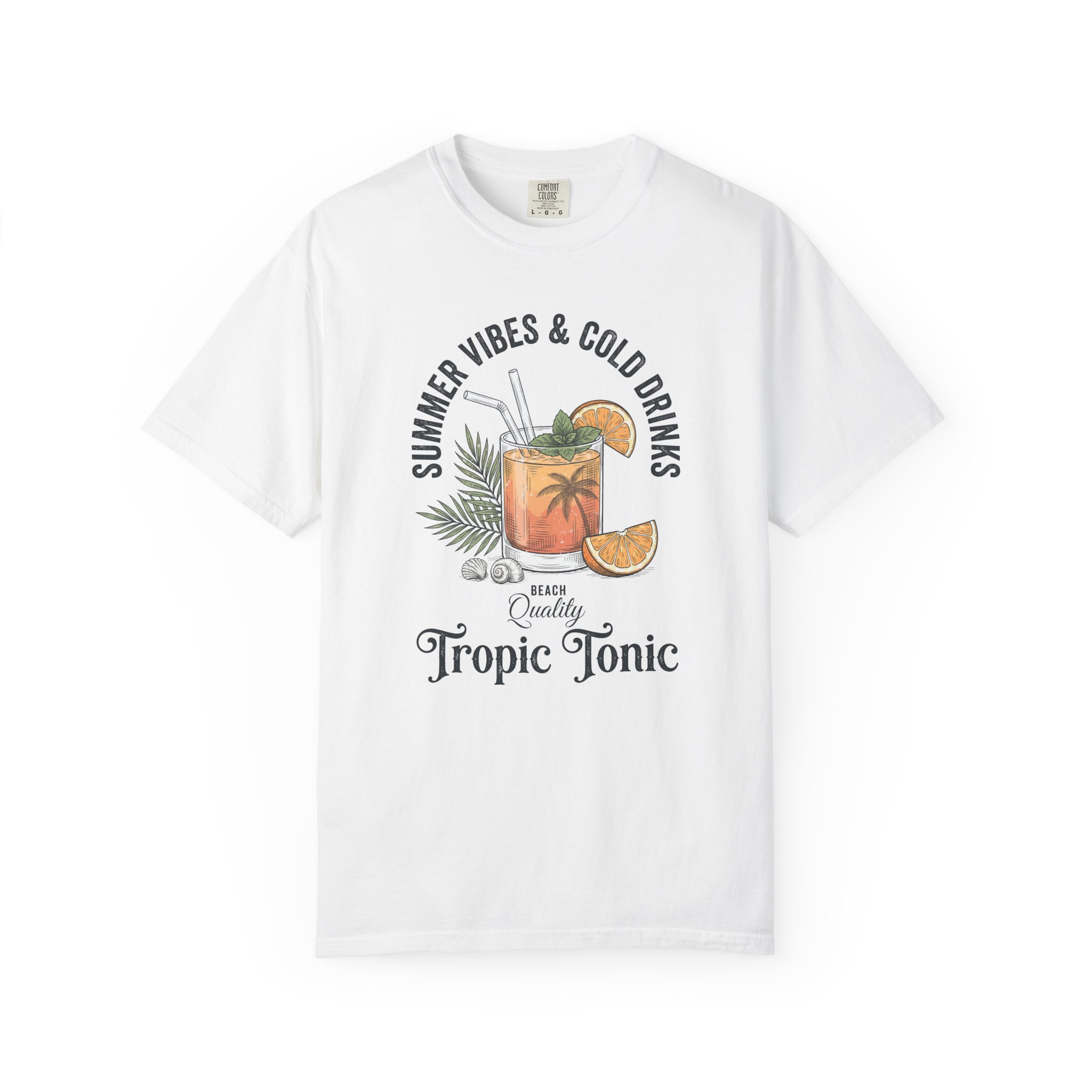 T-Shirt — "Summer Vibes & Cold Drinks: Tropic Tonic" Graphic Tee