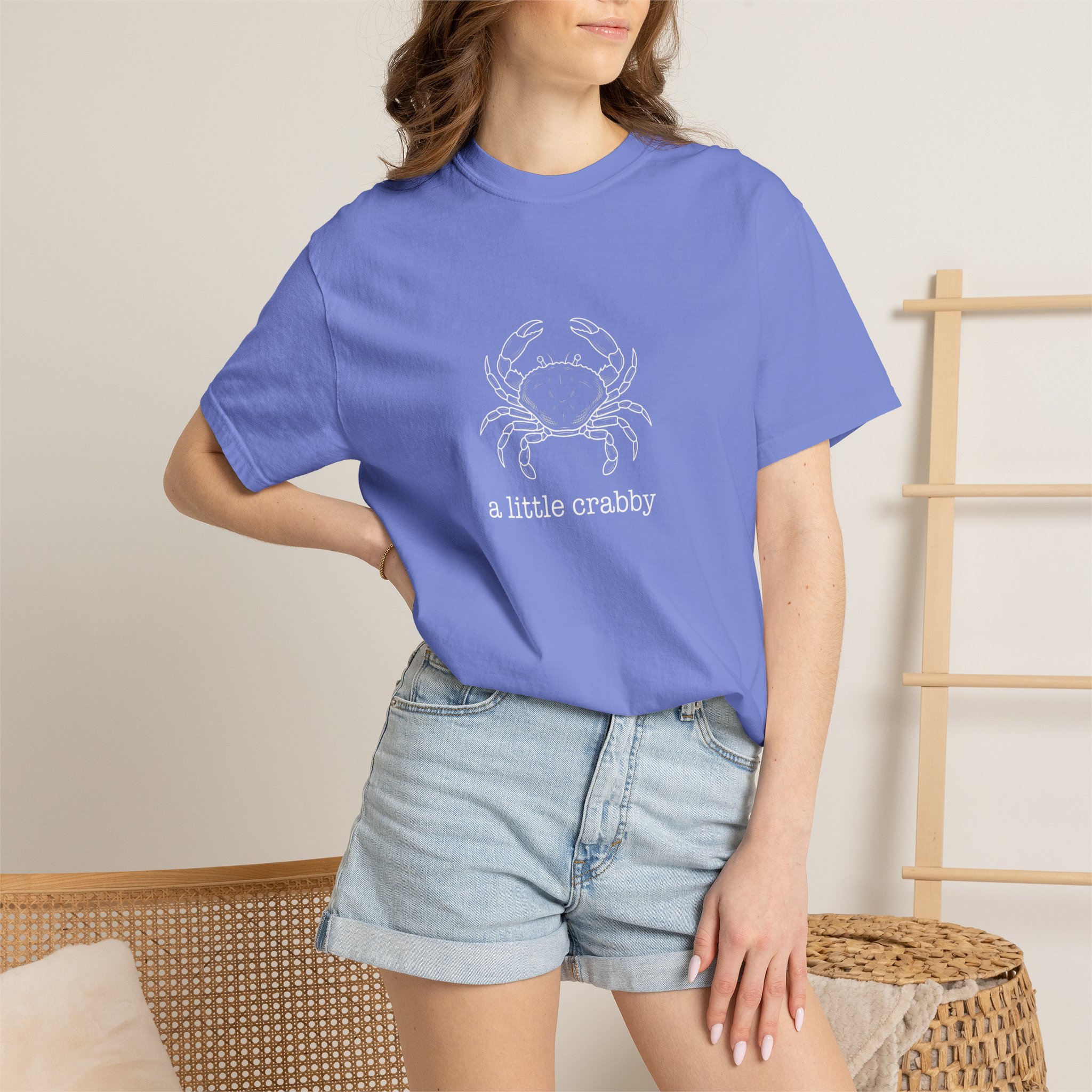 Crab Graphic Tee — "a little crabby" Cute Coastal T-Shirt - Image 4