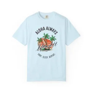 Aloha Always Hawaii Tee — Surf, Sleep, Repeat Palm-Tree Vacation Shirt
