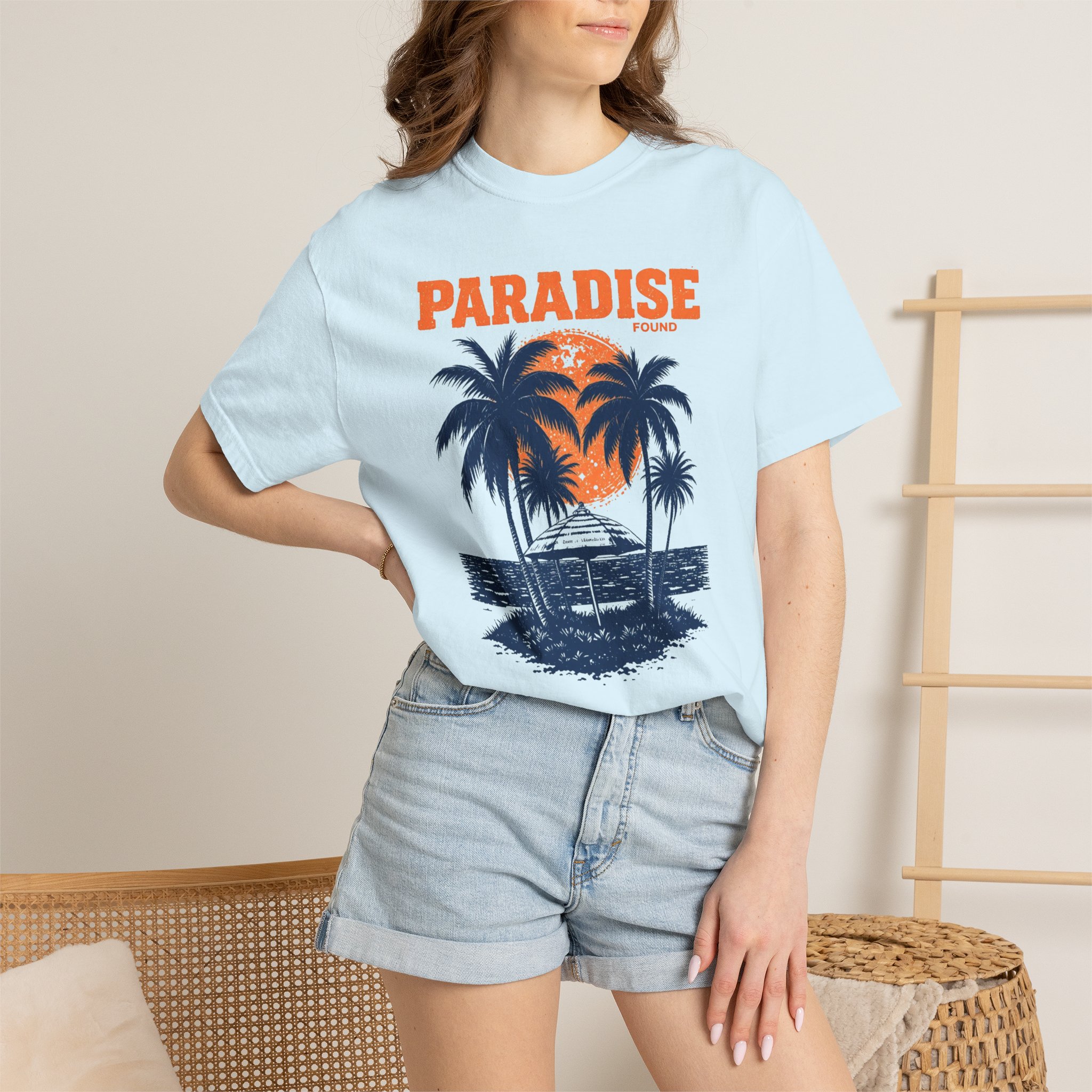 Paradise Palm Beach T-Shirt – Vintage Sunset Island Tee - Image 4