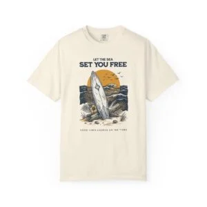 Let The Sea Set You Free Surfboard T‑Shirt