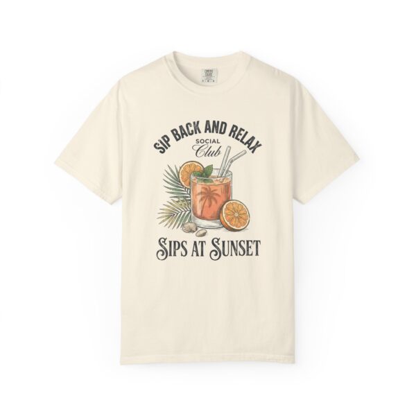 Sips at Sunset Tee — "Sit Back and Relax" Tropical Cocktail Shirt