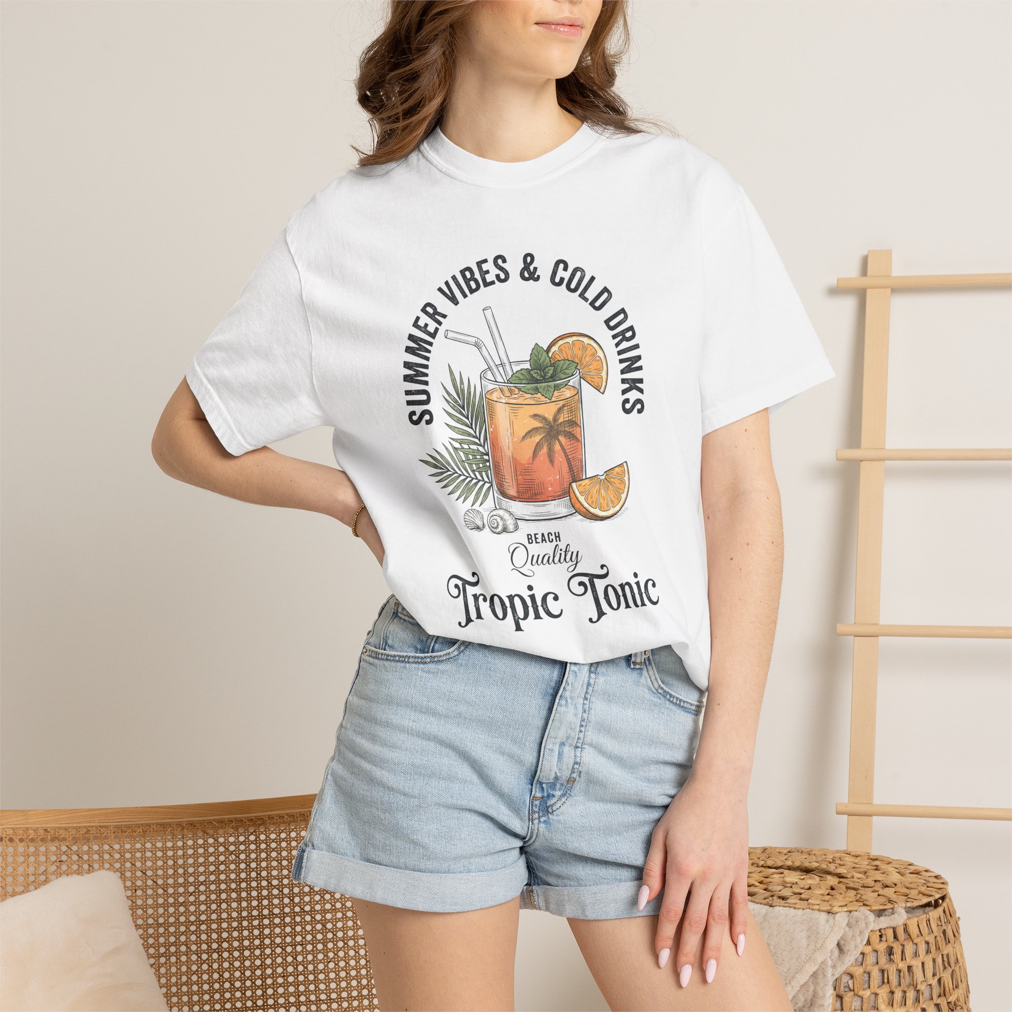 T-Shirt — "Summer Vibes & Cold Drinks: Tropic Tonic" Graphic Tee - Image 4