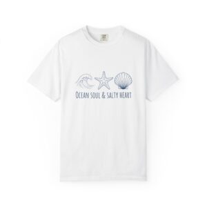Ocean Soul & Salty Heart Tee - Coastal Seashell Graphic T-Shirt