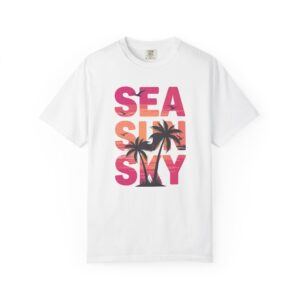 Sea Sky Palm T-Shirt — Sunset Beach Graphic Tee