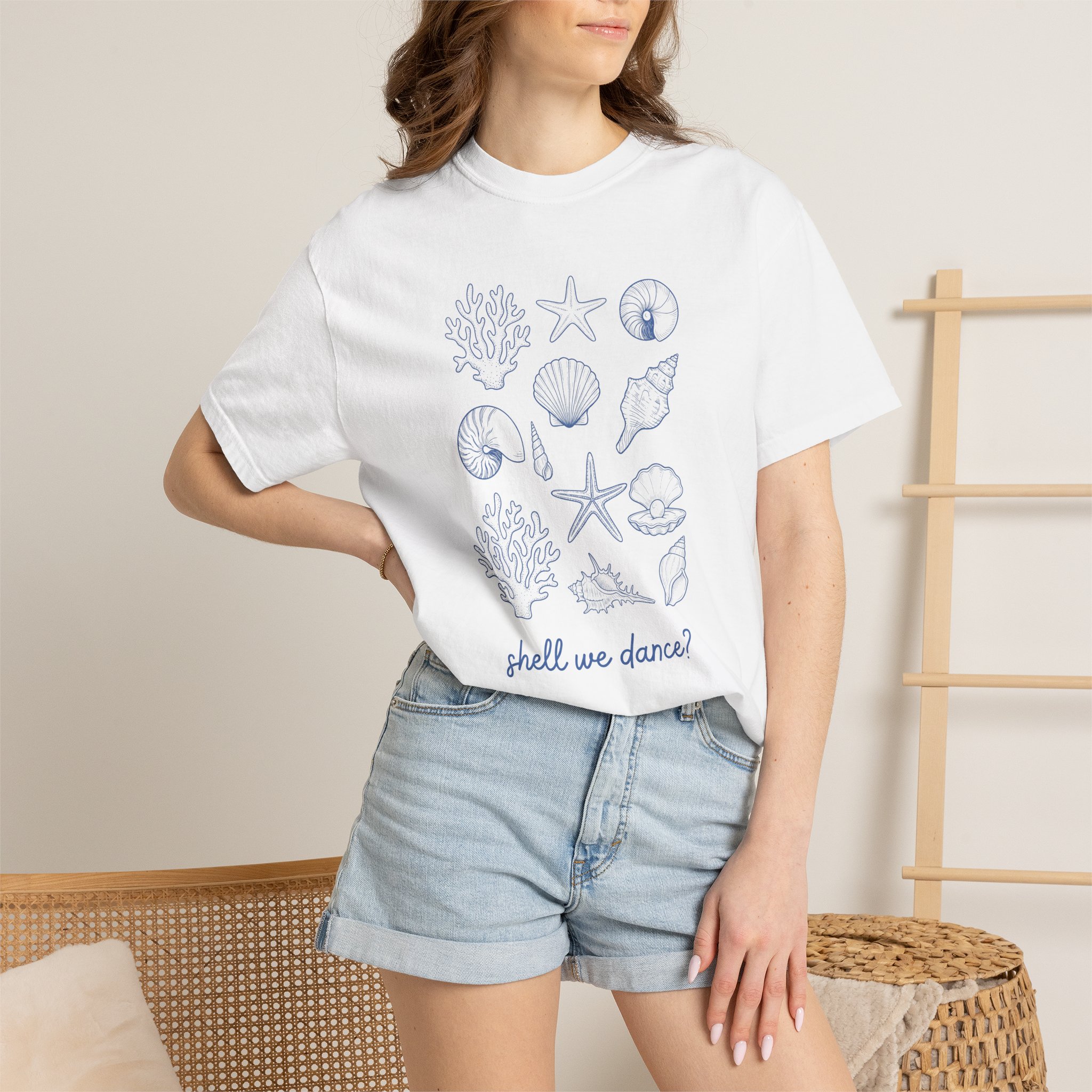 Shell We Dance? Seashell Beach Tee - Image 4
