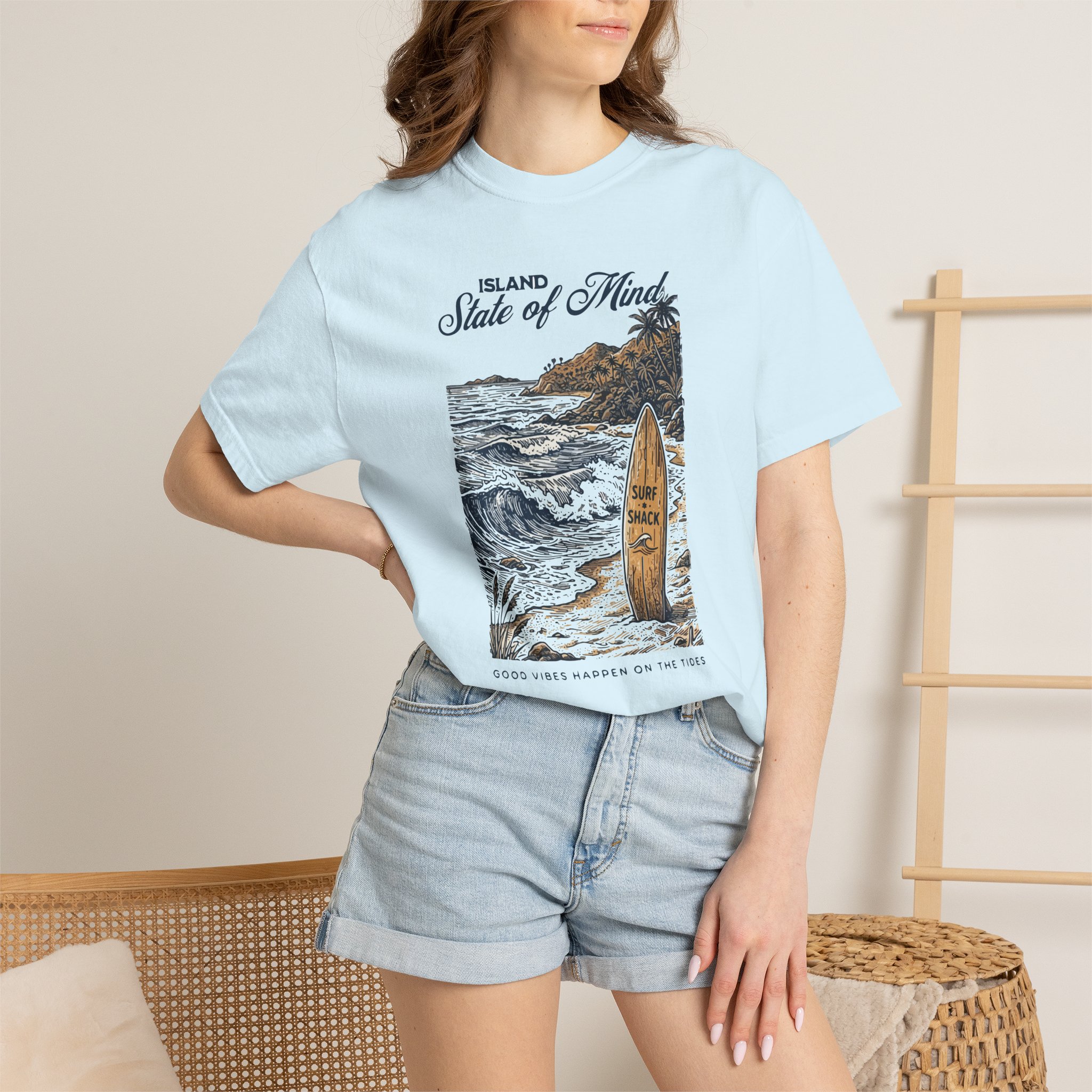 Surf Vintage 'Island State of Mind' Tee — Retro Beach Wave Graphic T-Shirt - Image 4