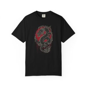 Dragon Graphic Tee — Red & Gray Oriental Dragon T-Shirt