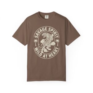Savage Spirit "Wild at Heart" Graphic Tee — Vintage Wave Tiger Design
