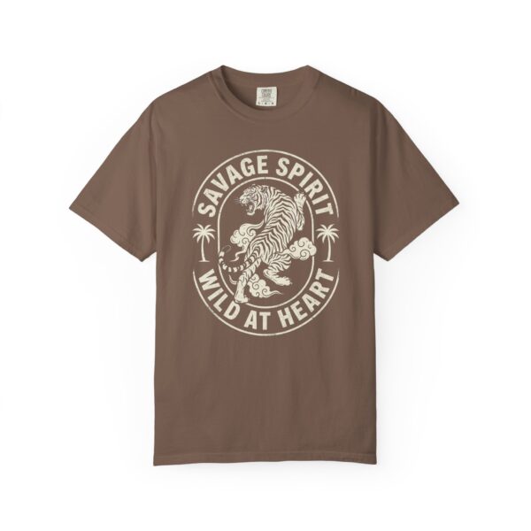 Savage Spirit "Wild at Heart" Graphic Tee — Vintage Wave Tiger Design